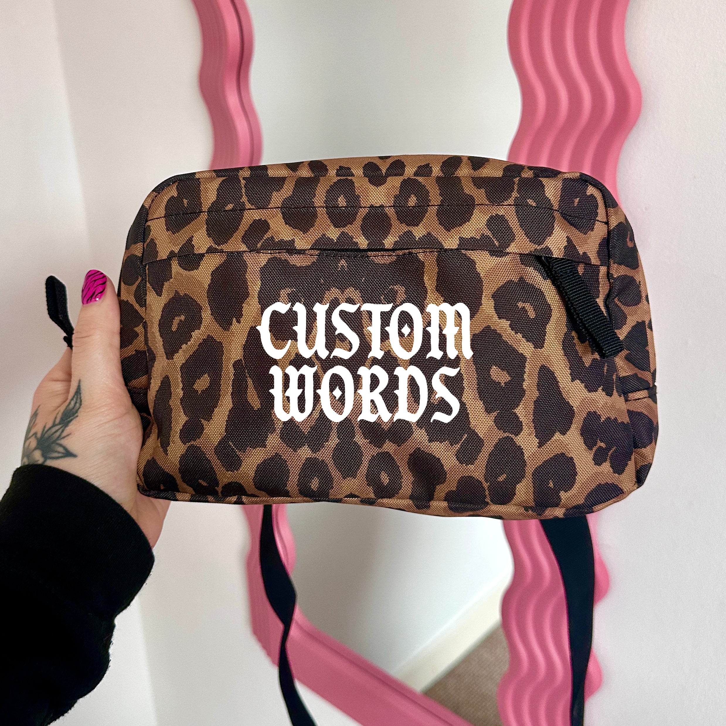 CUSTOM LEOPARD CROSS BODY BAG