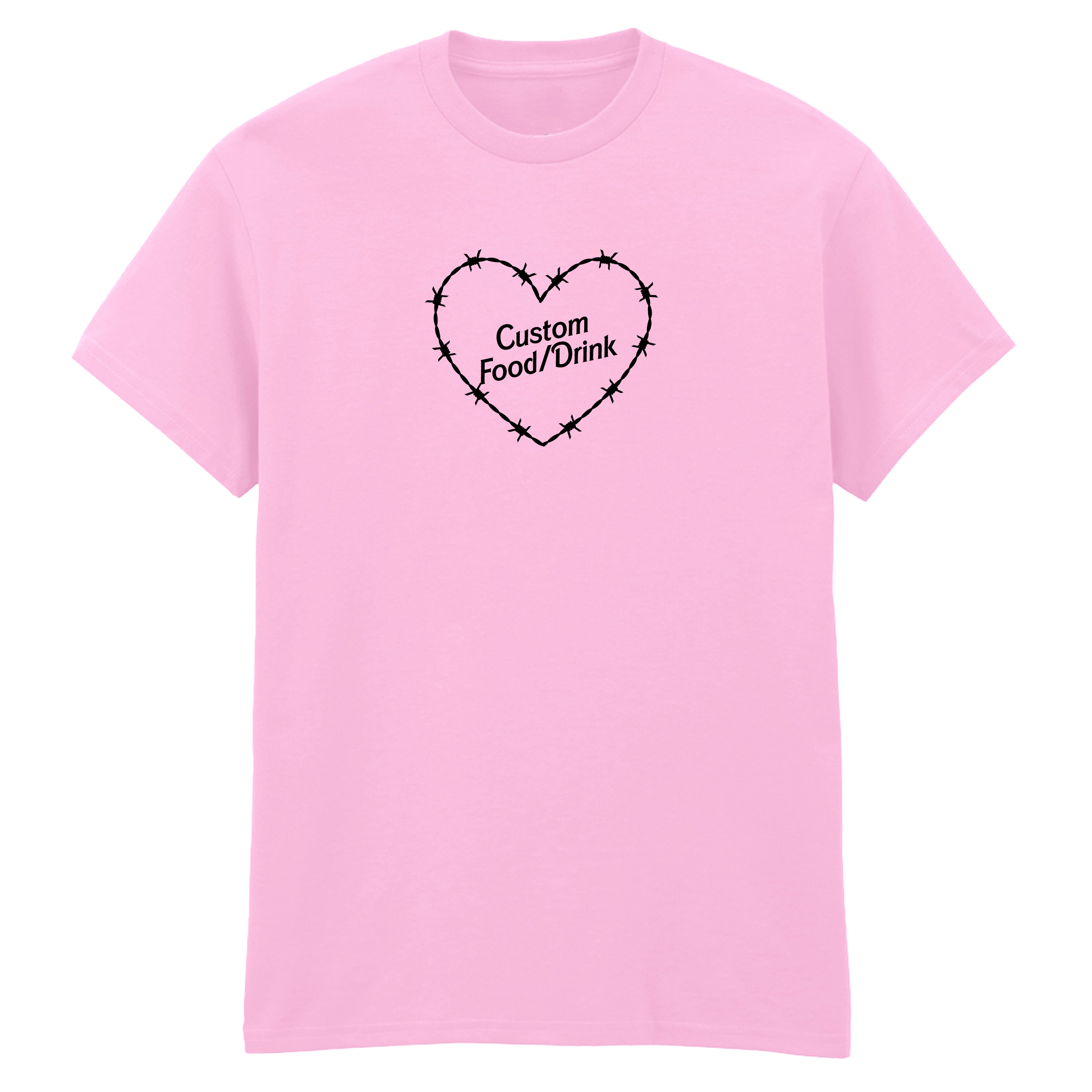 CUSTOM FOOD/DRINK BARBED HEART T-SHIRT