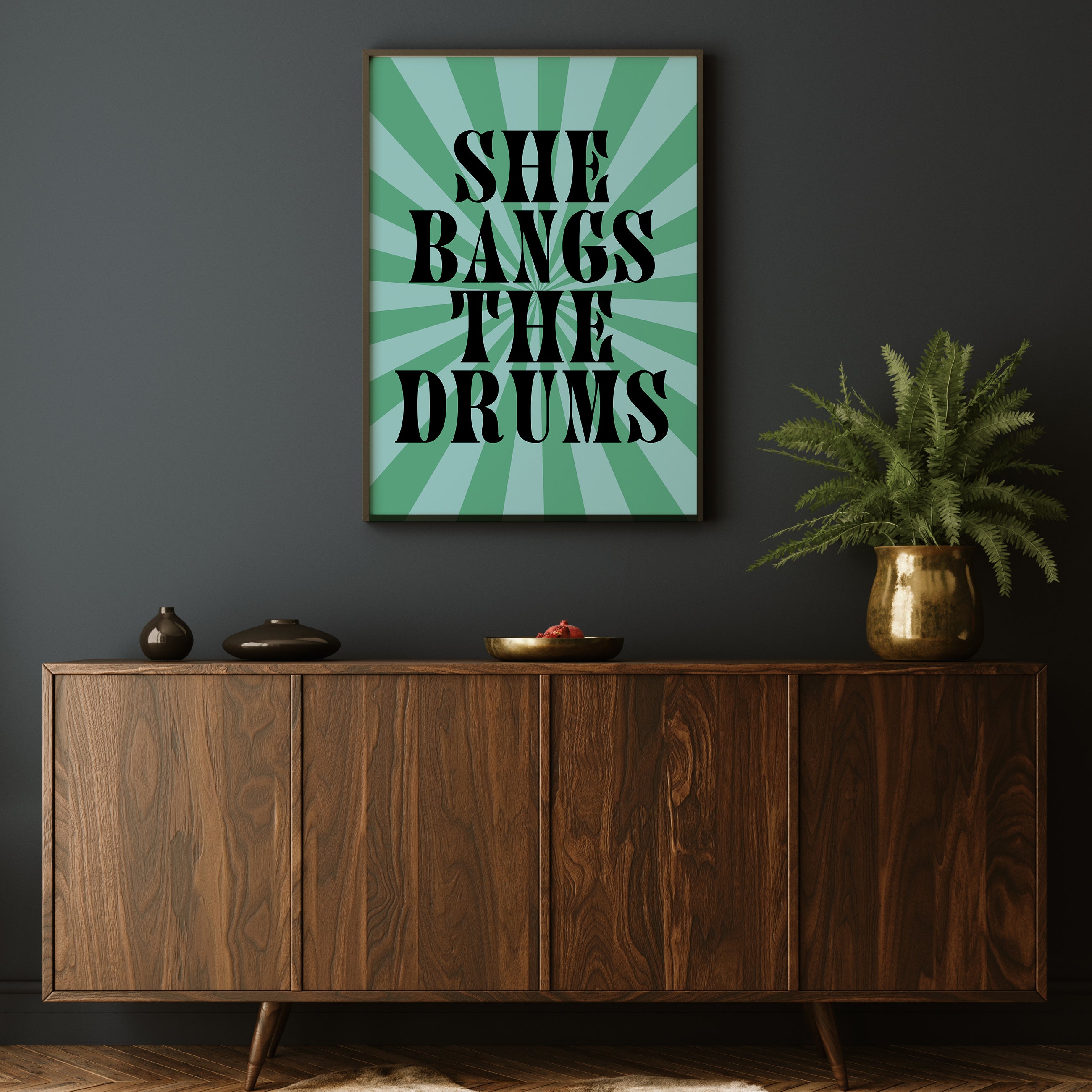 SHE BANGS THE DRUMS PRINT