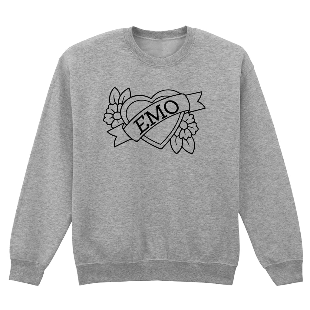 EMO HEART FLOWERS SWEATSHIRT