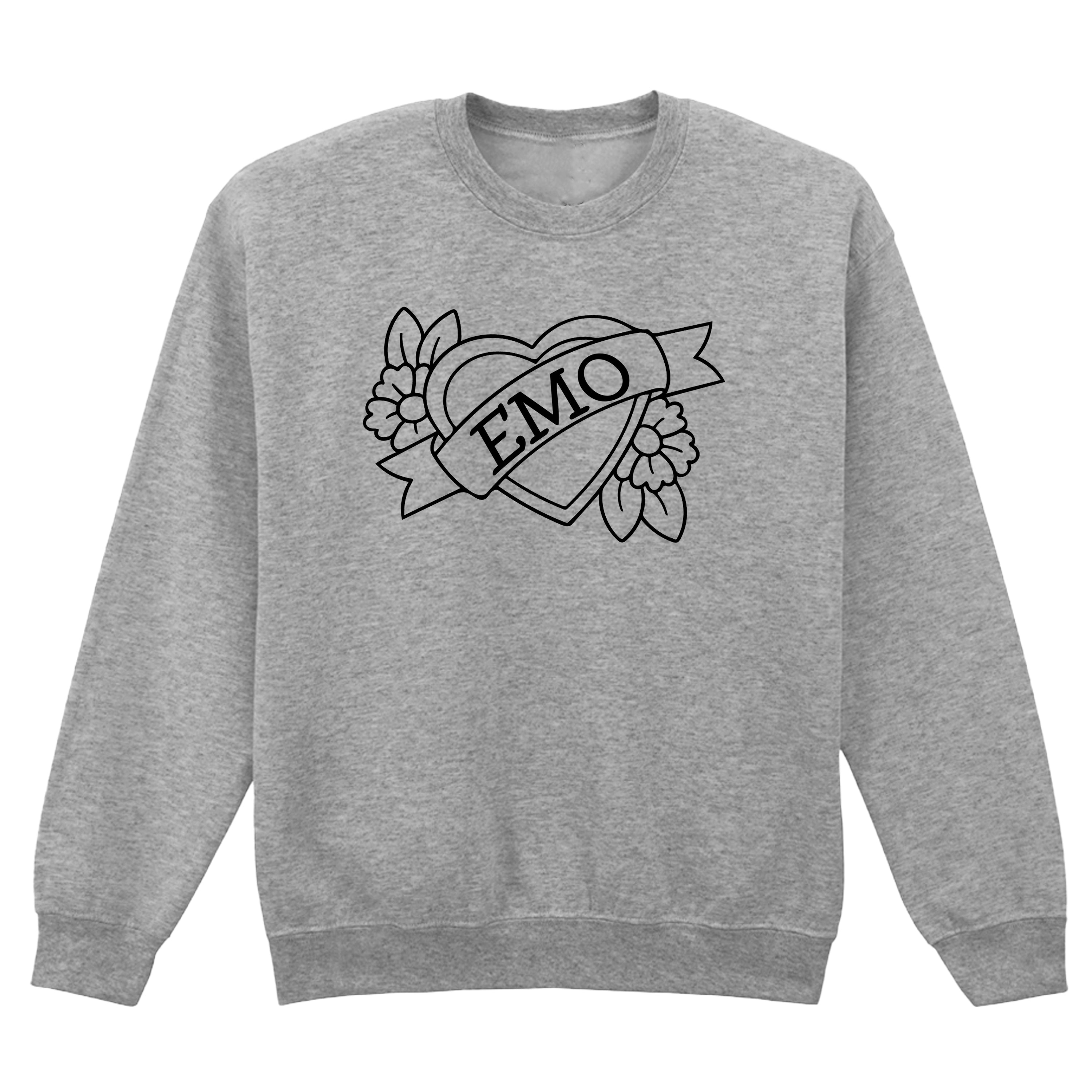 EMO HEART FLOWERS SWEATSHIRT