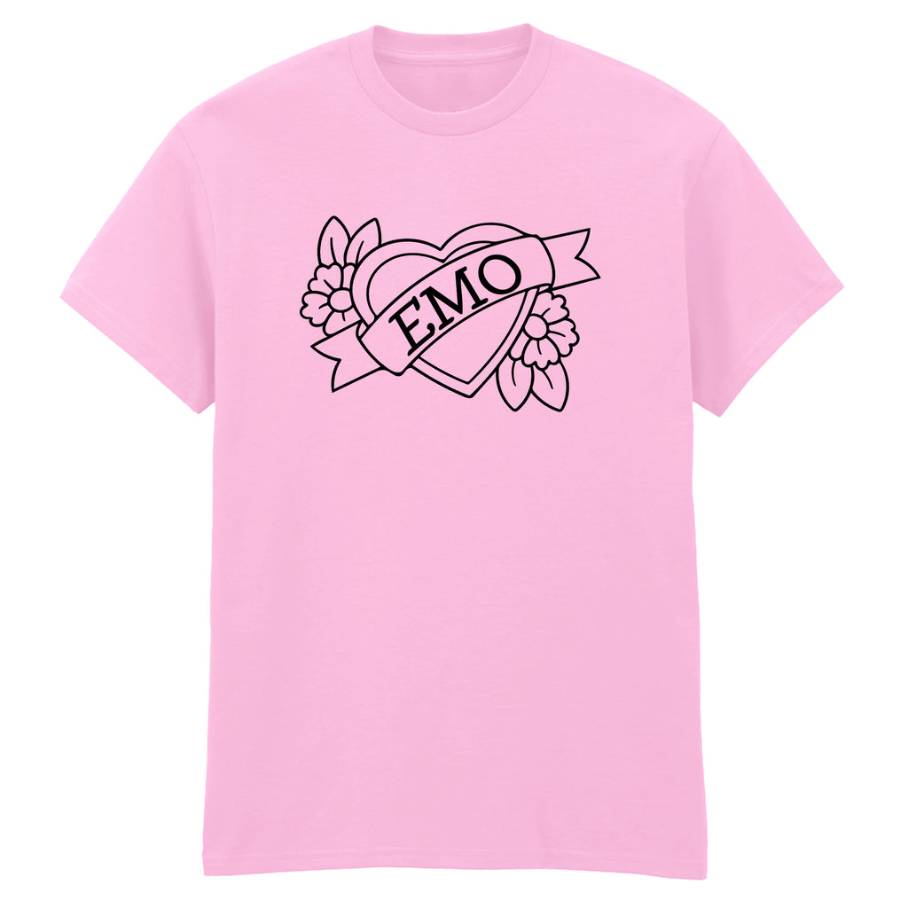 EMO HEART FLOWERS T-SHIRT