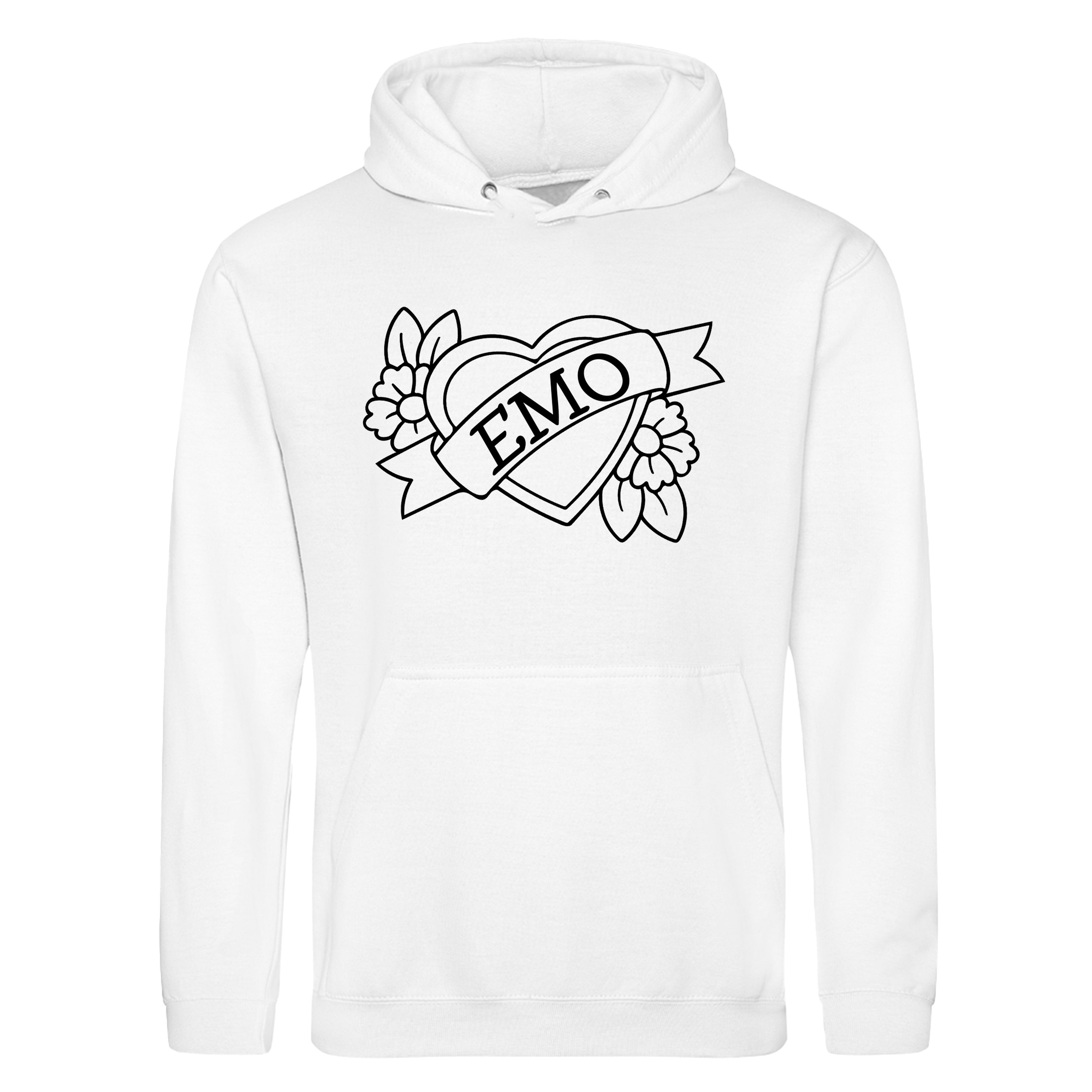 EMO HEART FLOWERS HOODIE