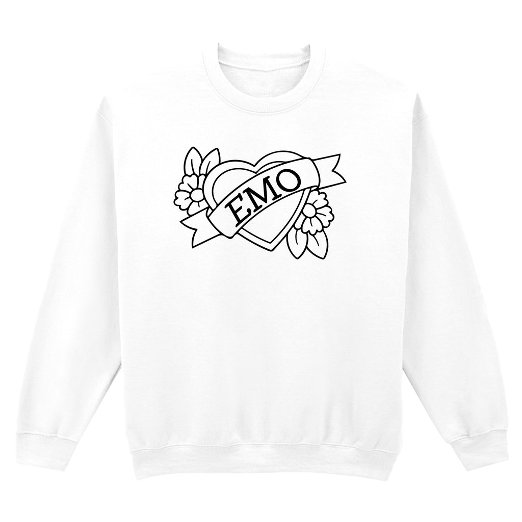 EMO HEART FLOWERS SWEATSHIRT