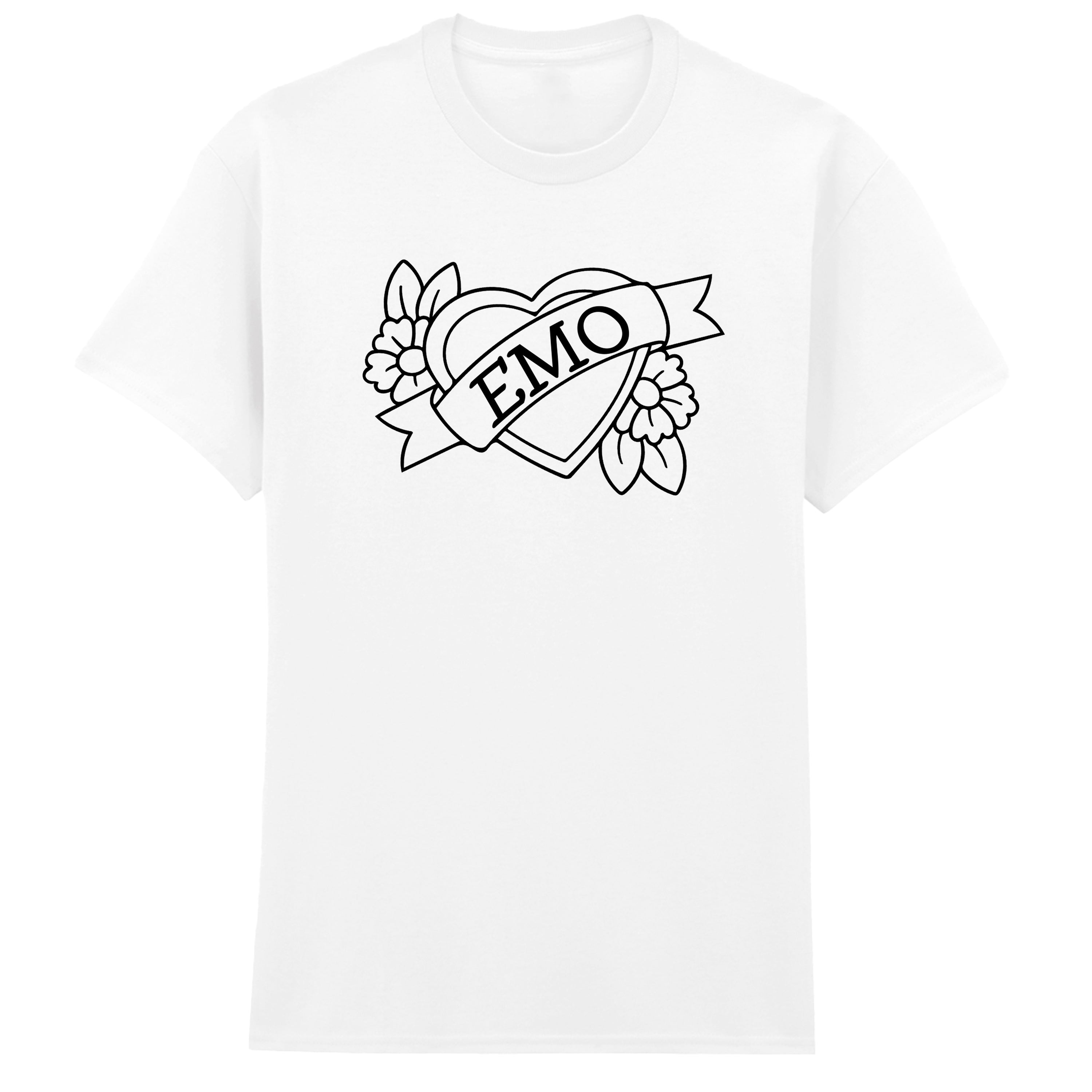 EMO HEART FLOWERS T-SHIRT