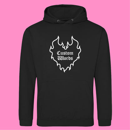 CUSTOM FLAME HEART HOODIE