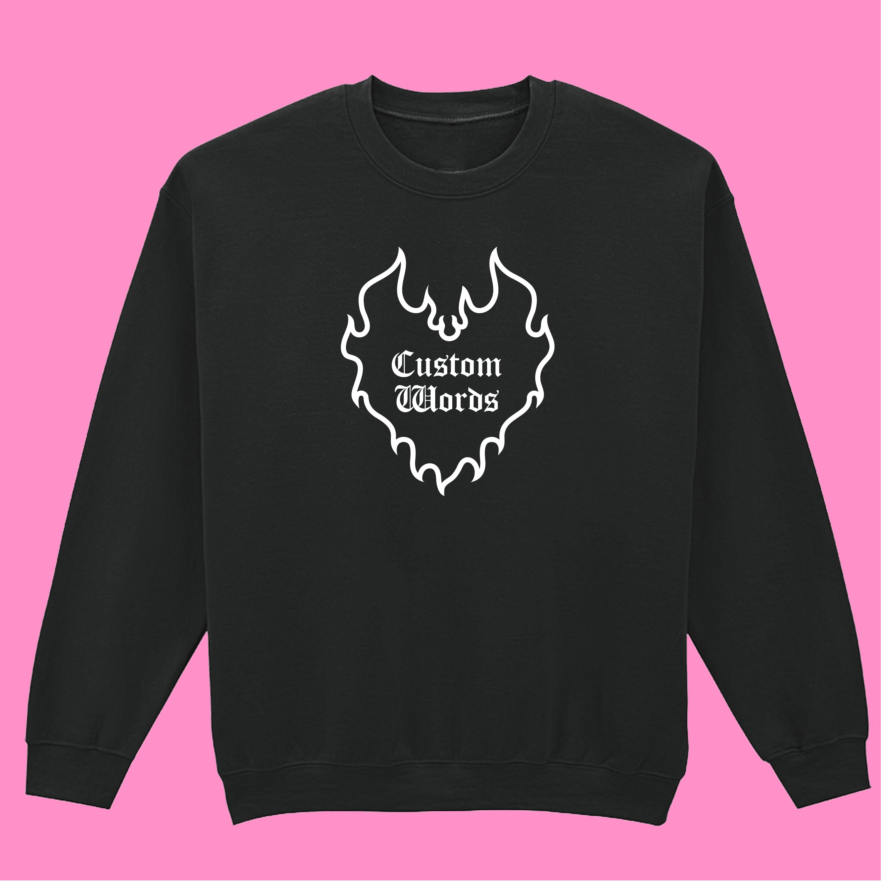 CUSTOM FLAME HEART SWEATSHIRT