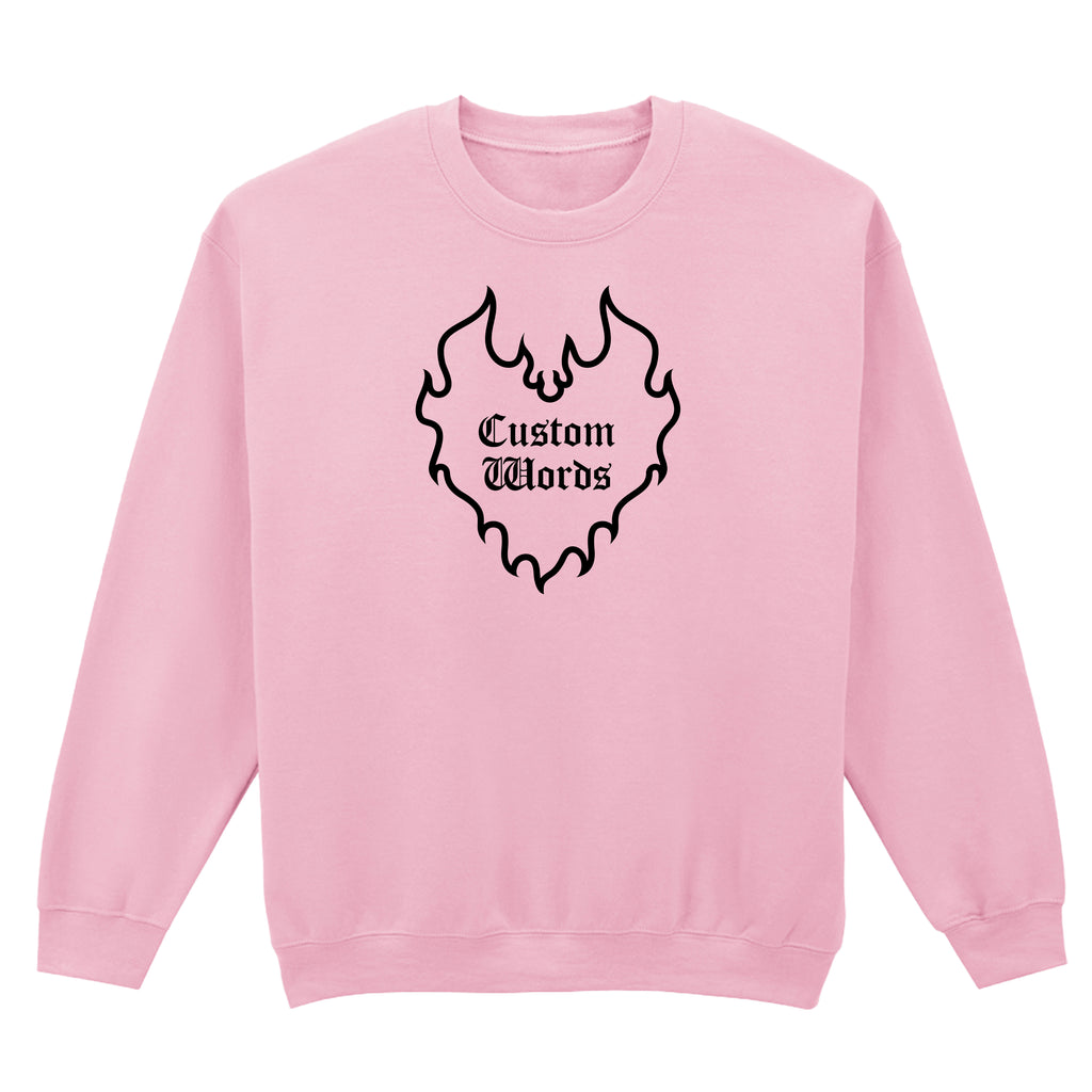 CUSTOM FLAME HEART SWEATSHIRT
