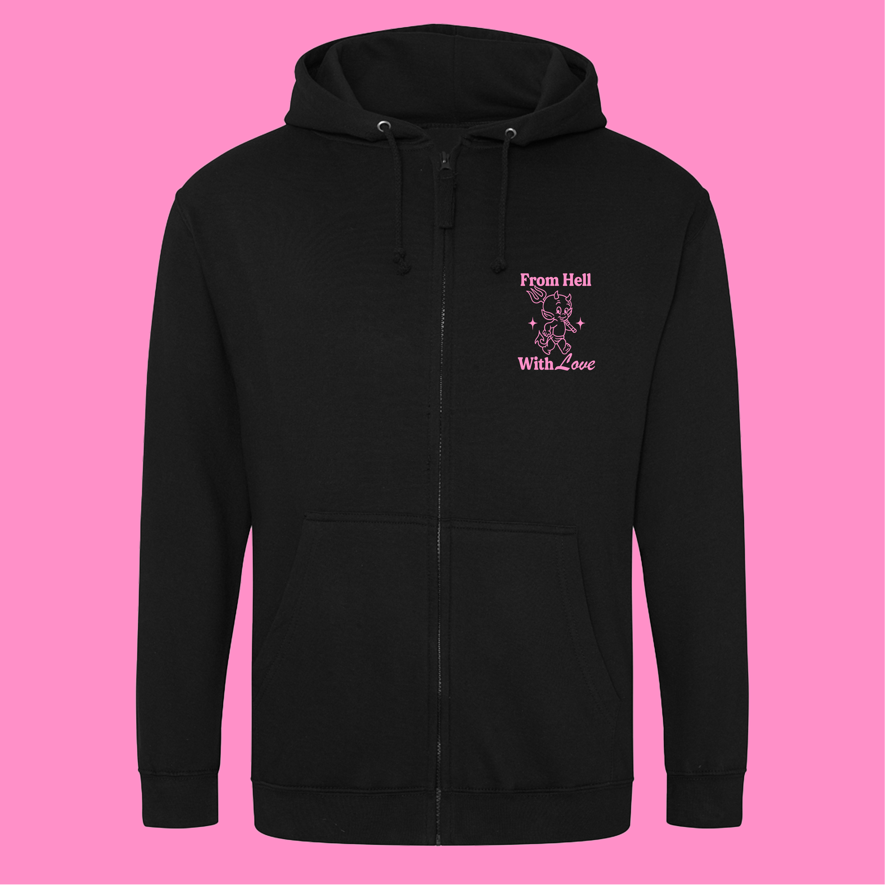 FROM HELL WITH LOVE ZIP HOODIE