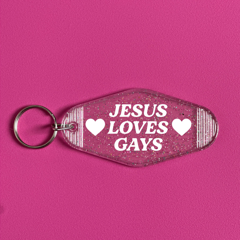JESUS LOVES GAYS KEYRING