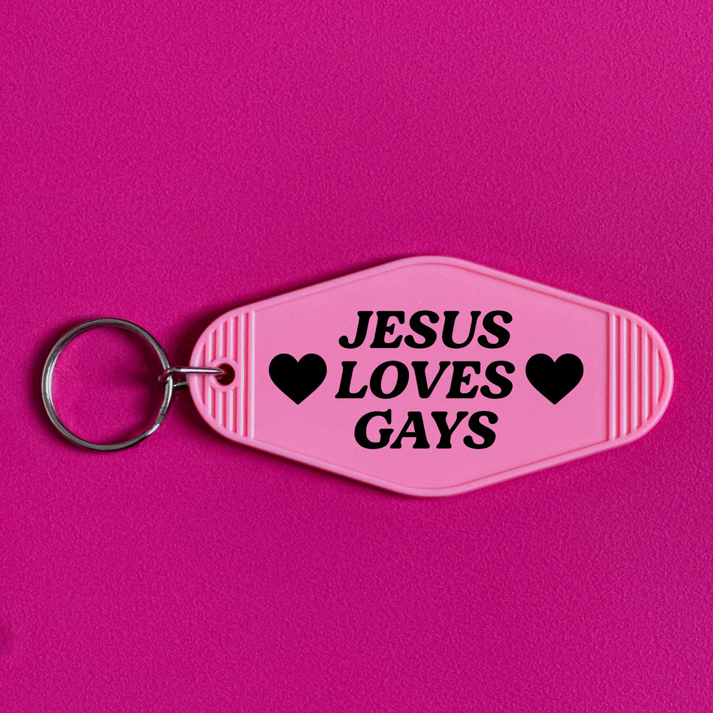 JESUS LOVES GAYS KEYRING