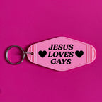 JESUS LOVES GAYS KEYRING