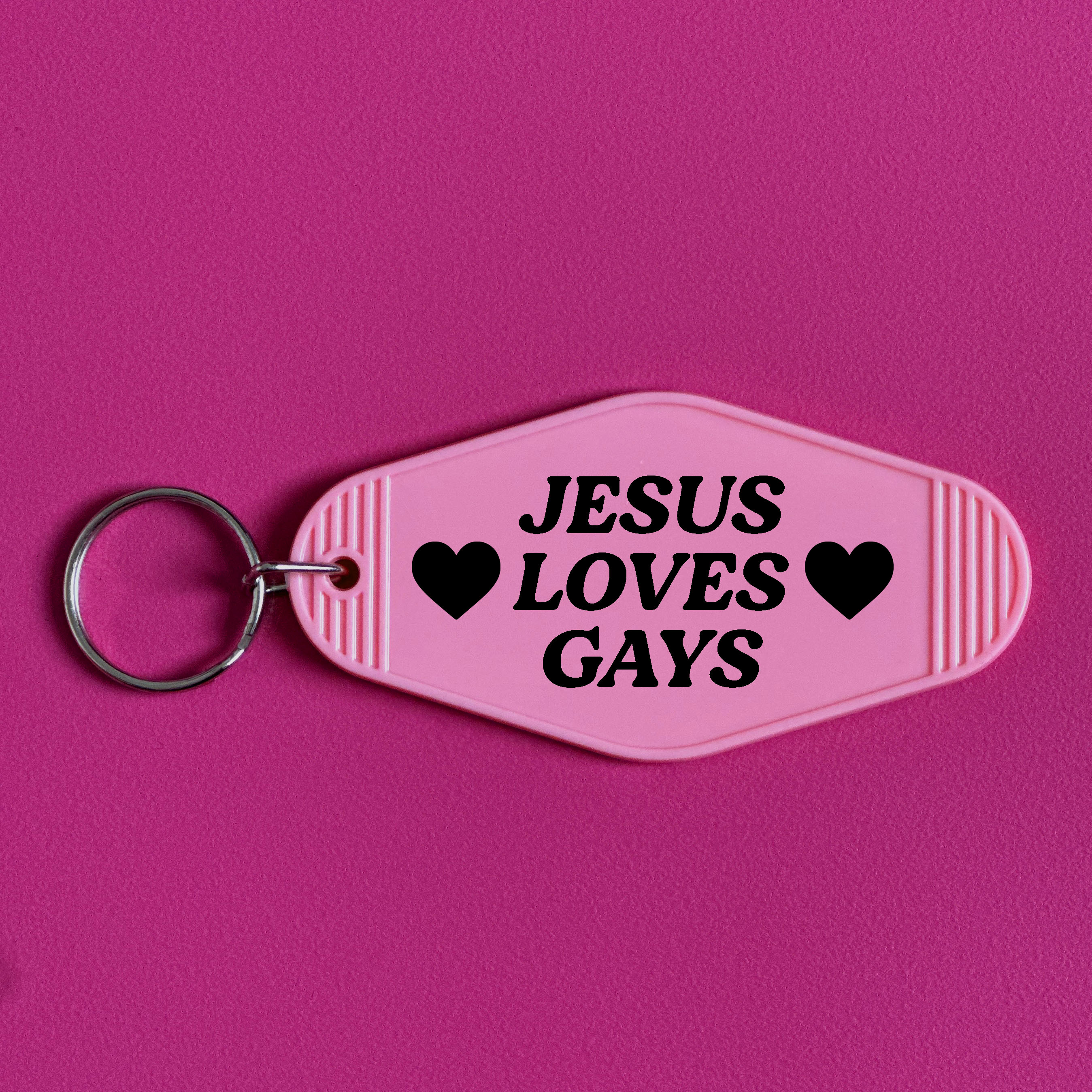 JESUS LOVES GAYS KEYRING