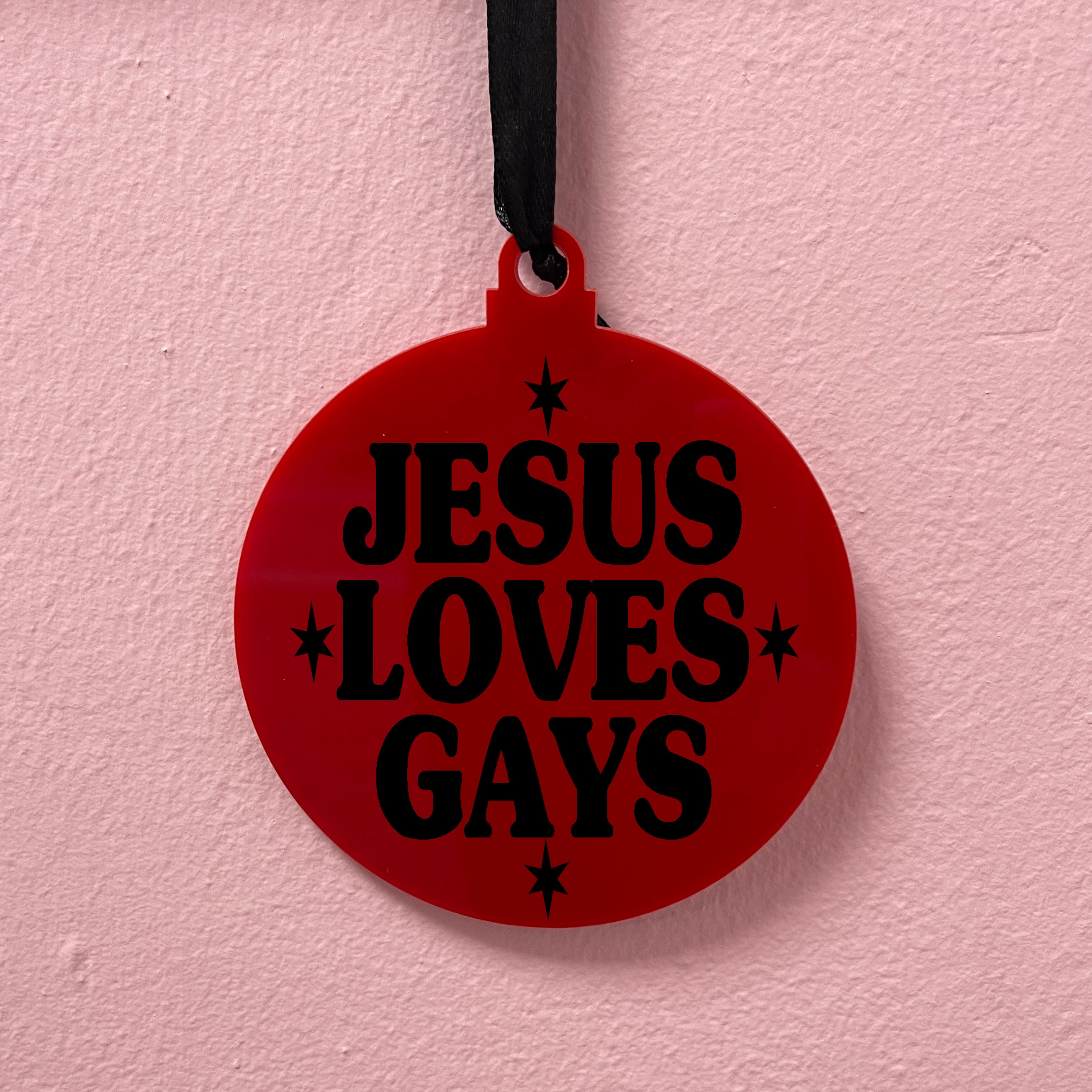 SANTA LOVES GAYS BAUBLE