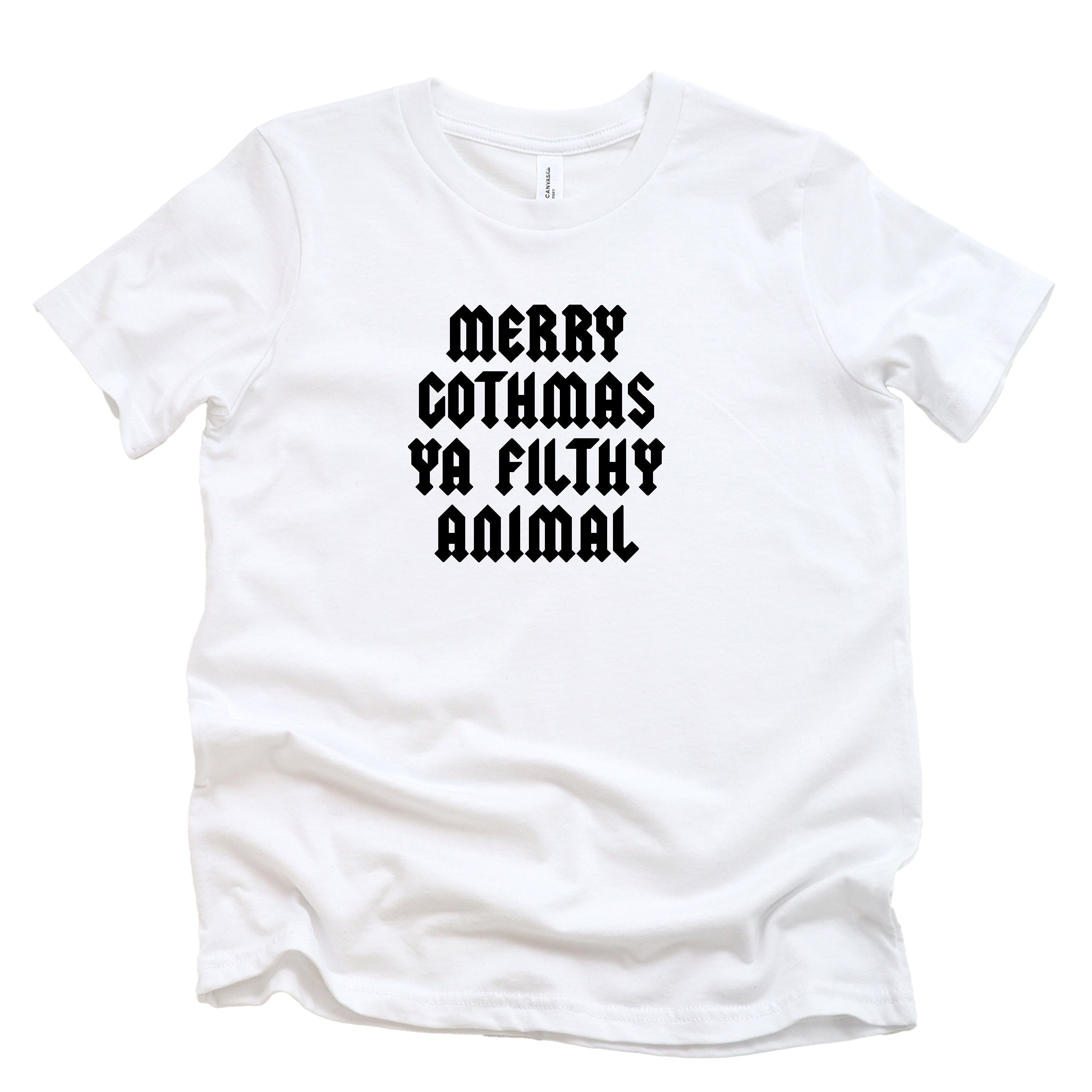 MERRY GOTHMAS YA FILTHY ANIMAL CHRISTMAS KIDS T-SHIRT