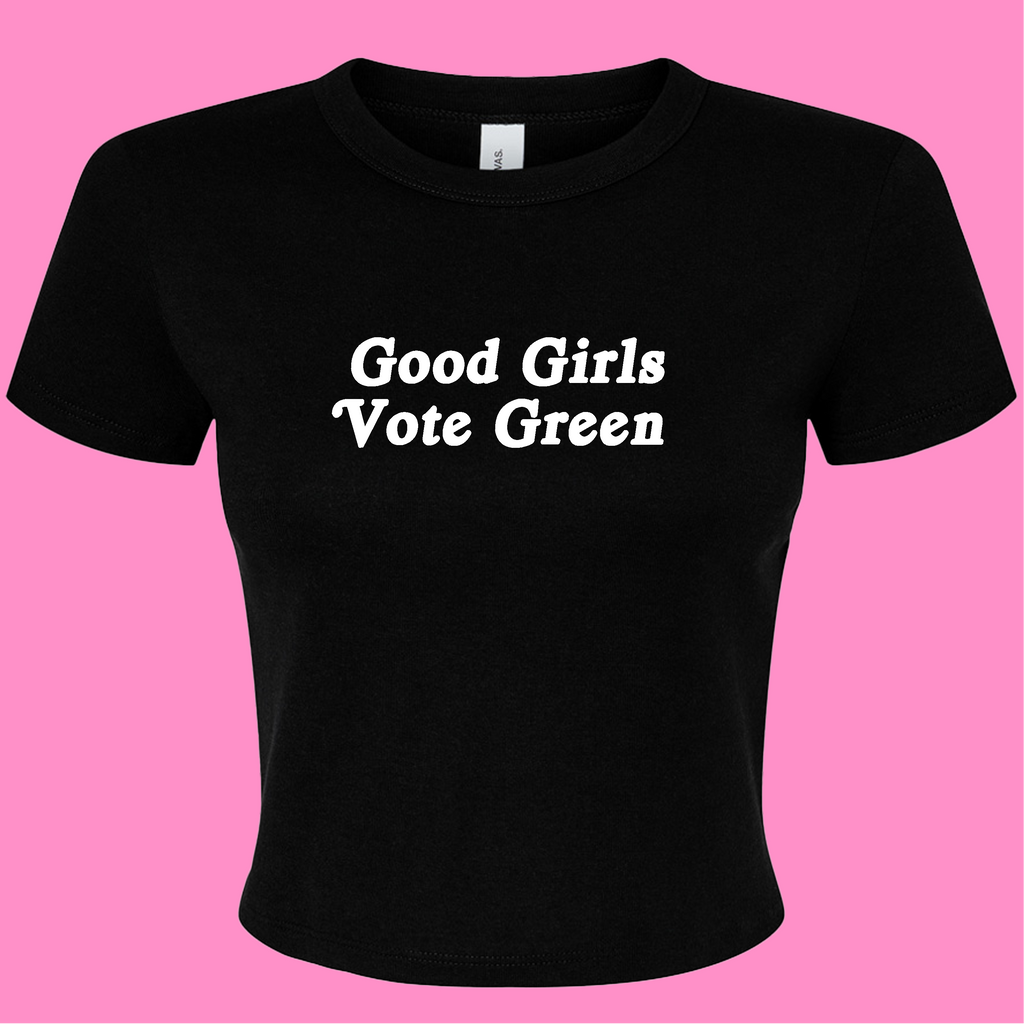 HOT GIRLS VOTE GREEN BABY T-SHIRT