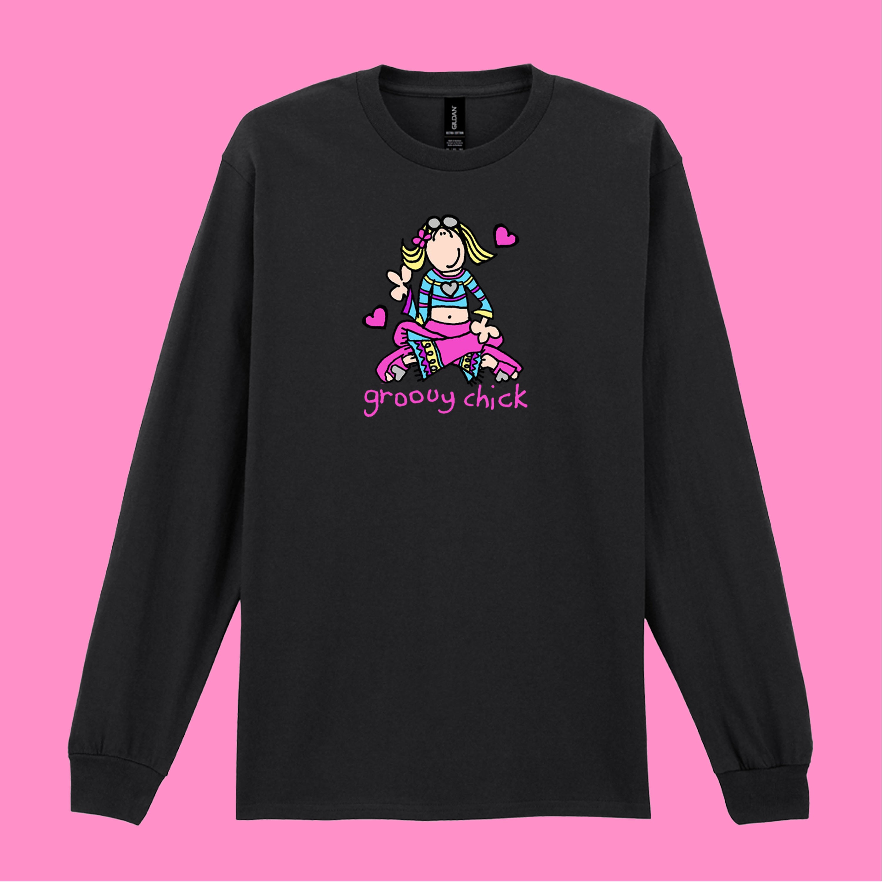 GROOVY CHICK LONG SLEEVED T-SHIRT
