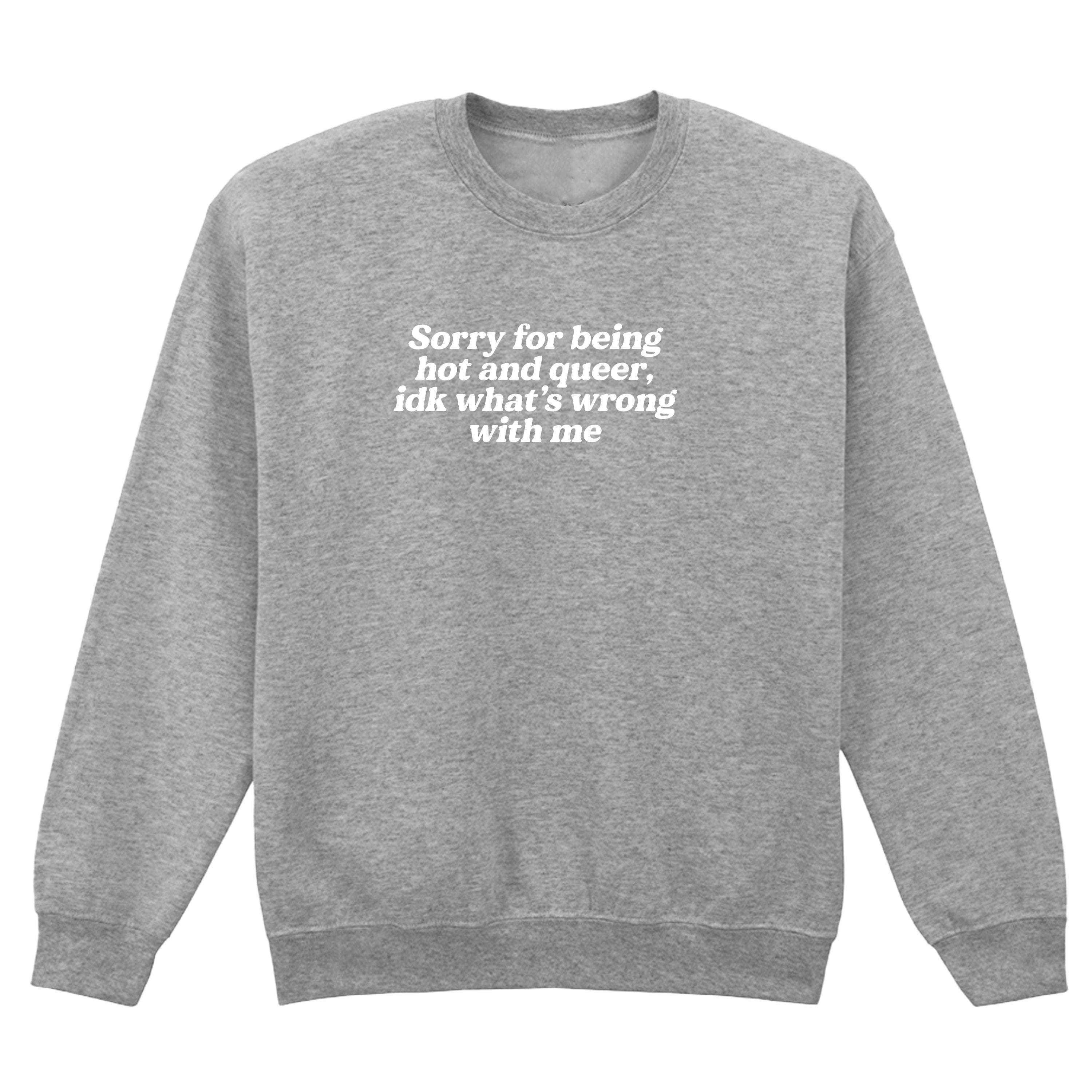 SORRY FOR BEING HOT AND QUEER SWEATSHIRT