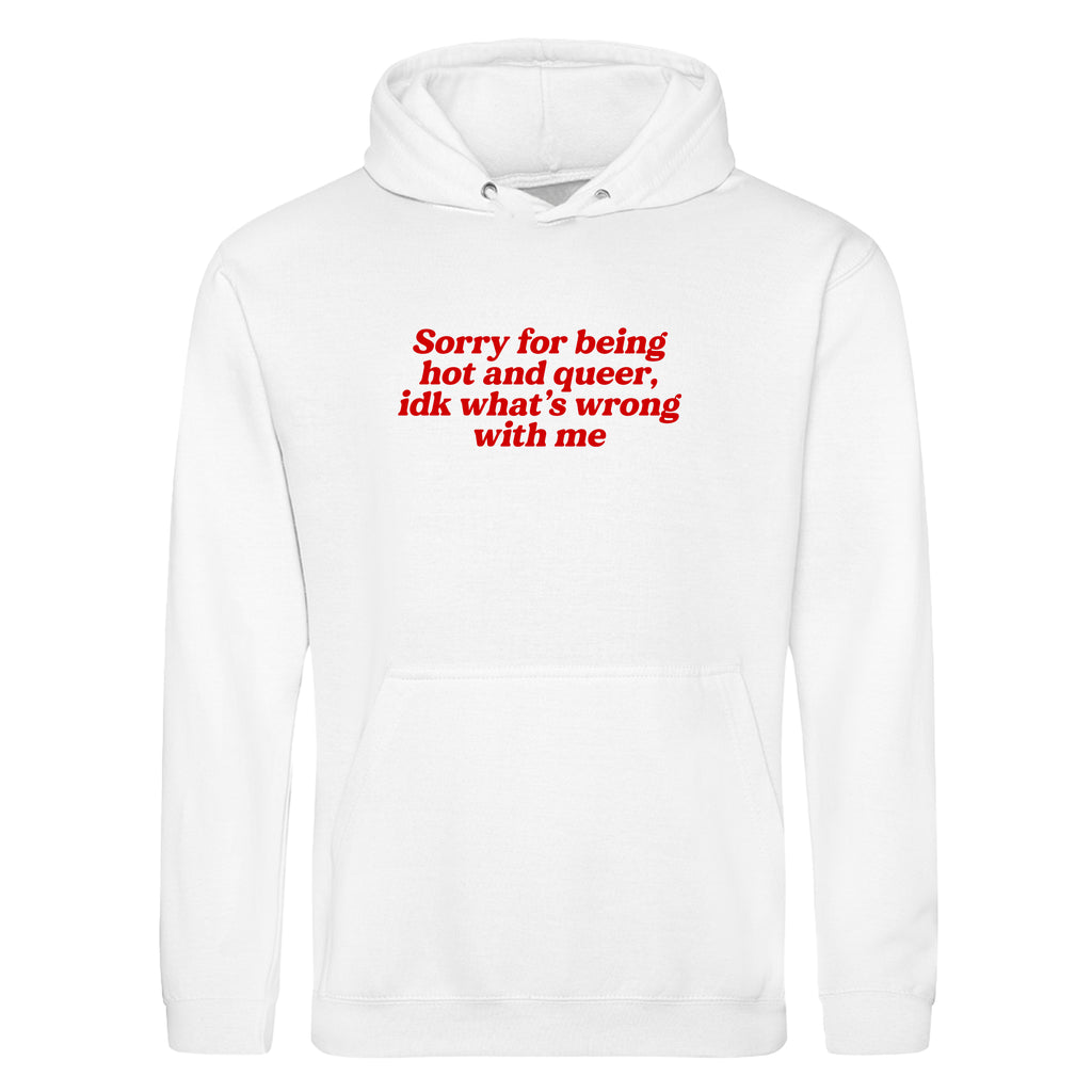 SORRY FOR BEING HOT AND QUEER HOODIE