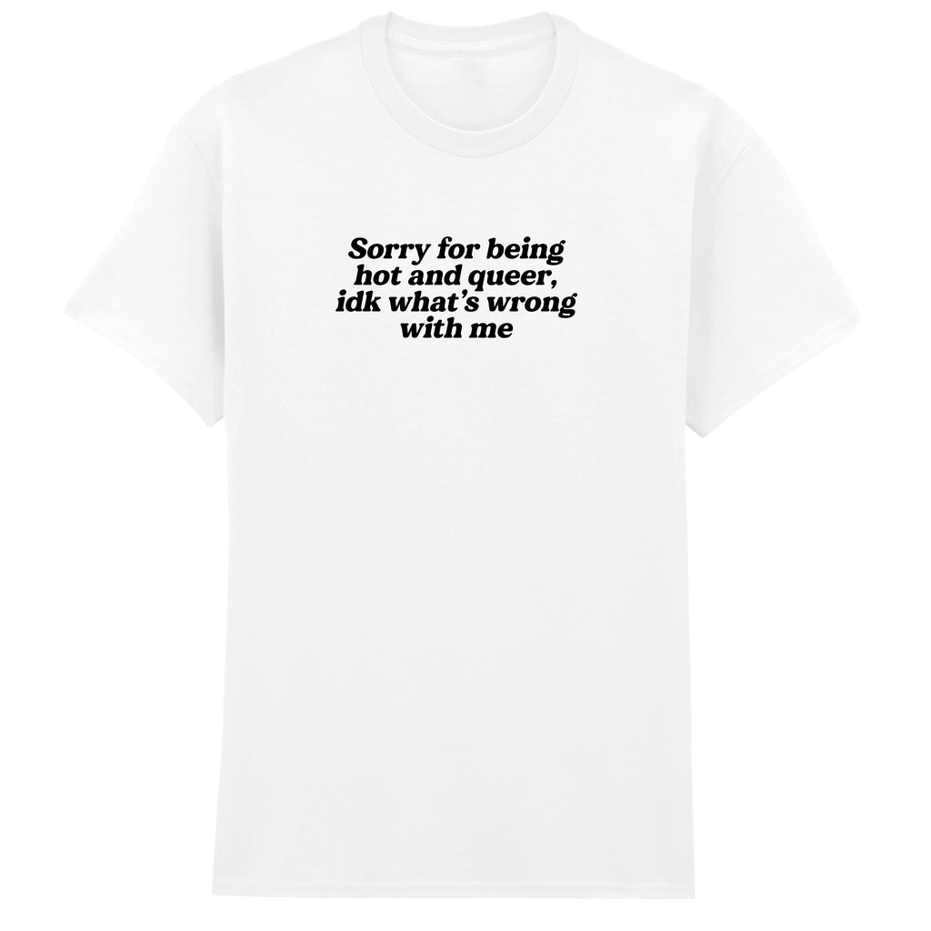 SORRY FOR BEING HOT AND QUEER T-SHIRT