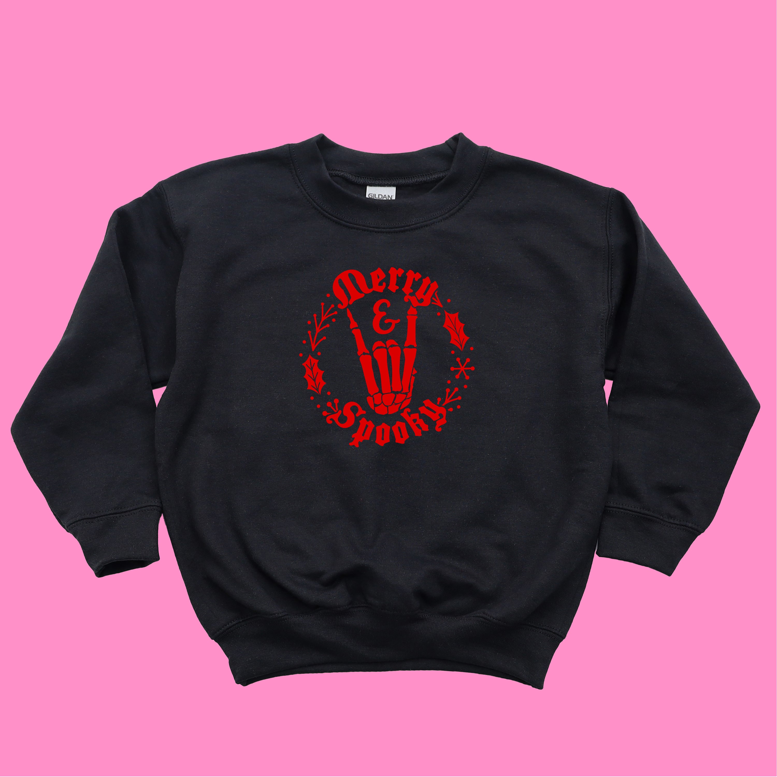 MERRY AND SPOOKY CHRISTMAS KIDS SWEATSHIRT