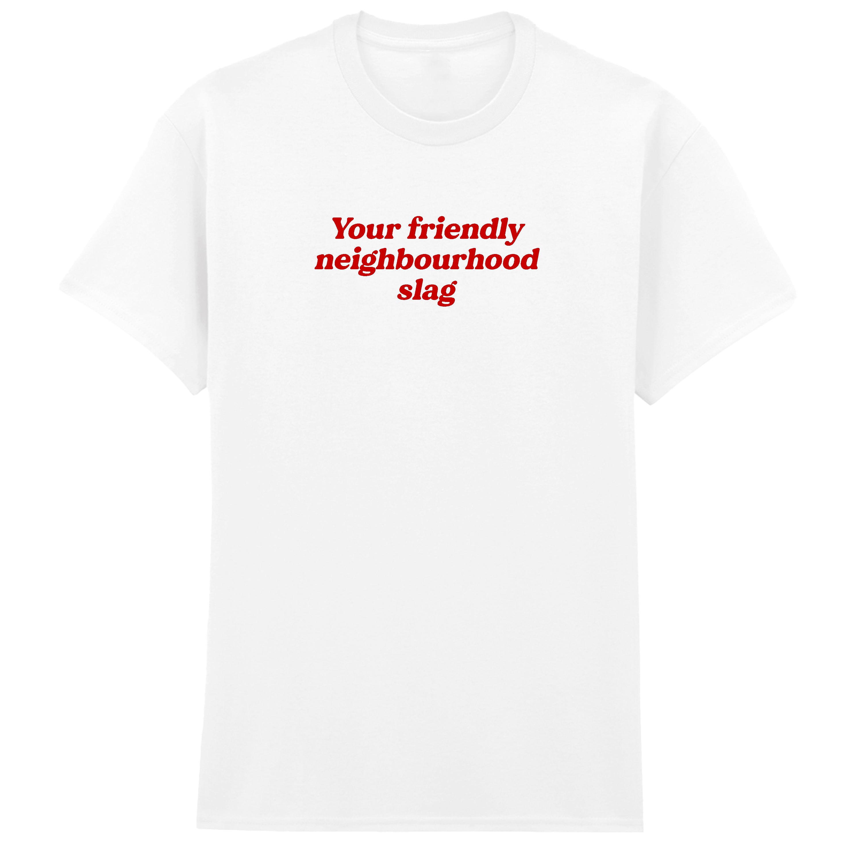 YOUR FRIENDLY NEIGHBOURHOOD SLAG T-SHIRT