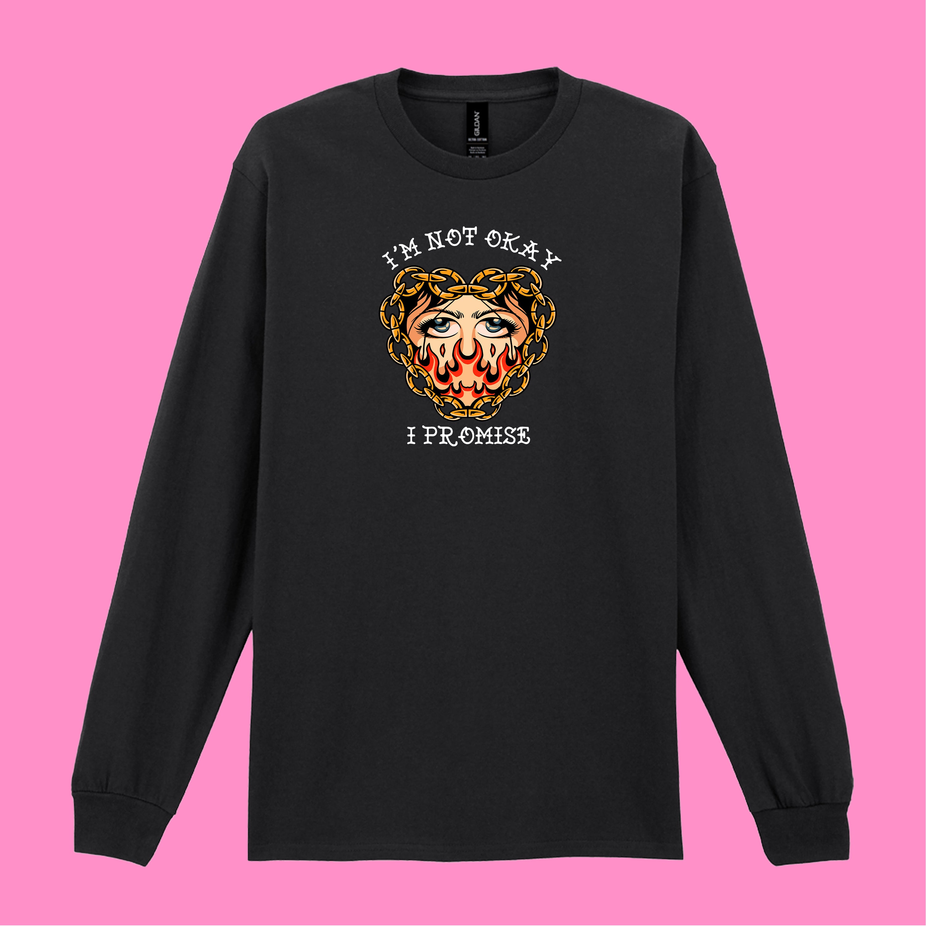 I'M NOT OKAY MY CHEMICAL ROMANCE LONG SLEEVED T-SHIRT