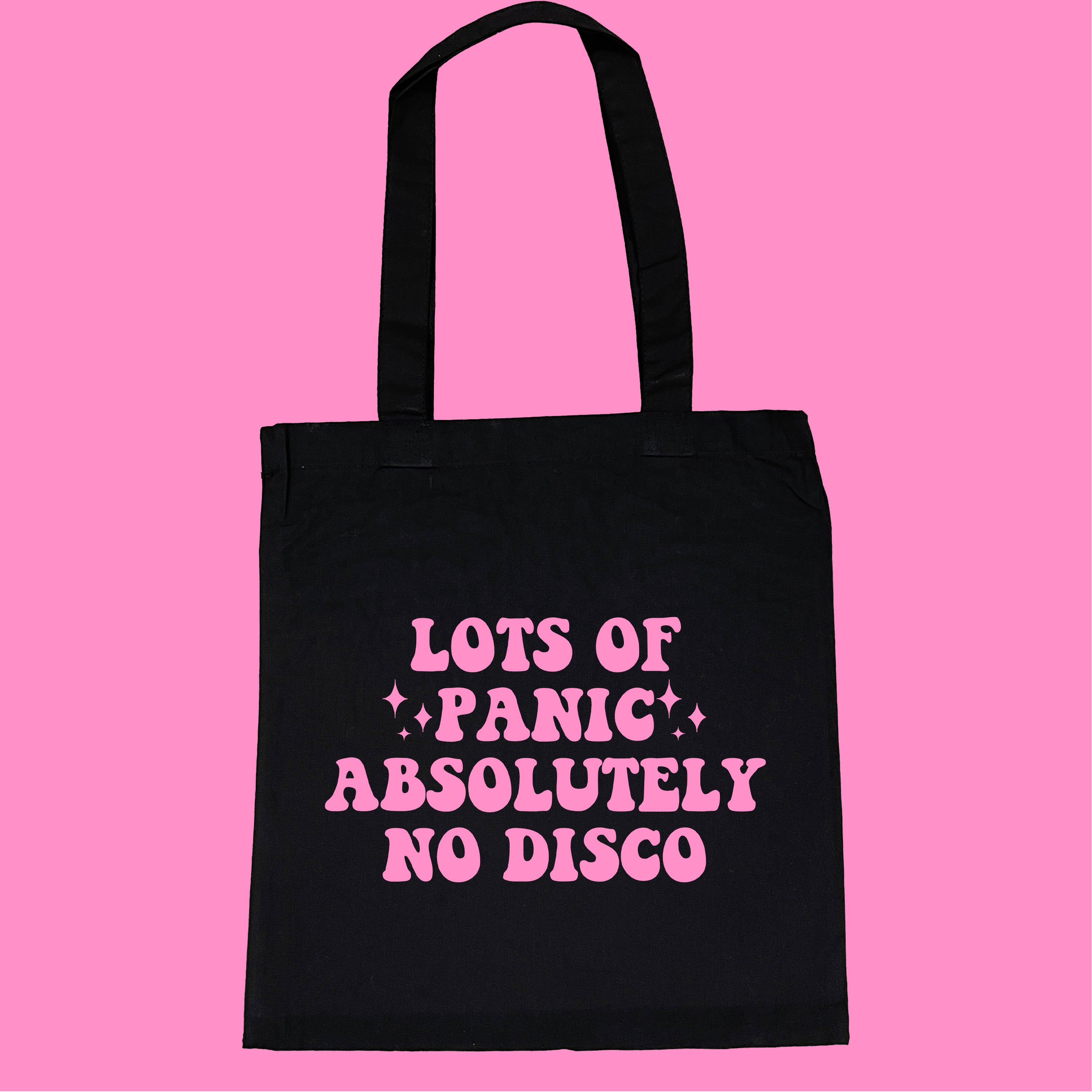 LOTS OF PANIC ABSOLUTELY NO DISCO TOTE BAG