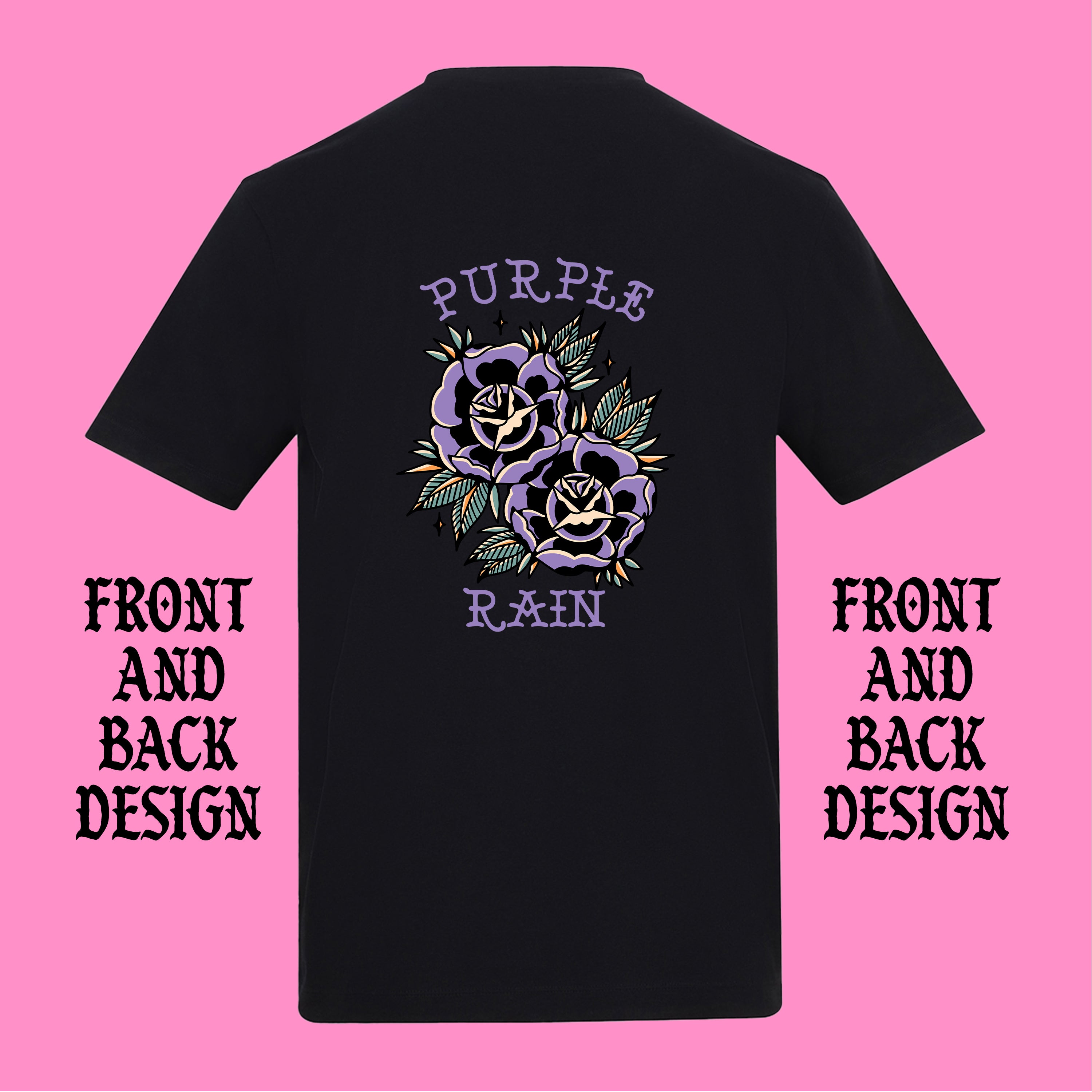 PURPLE RAIN PRINCE FRONT AND BACK T-SHIRT