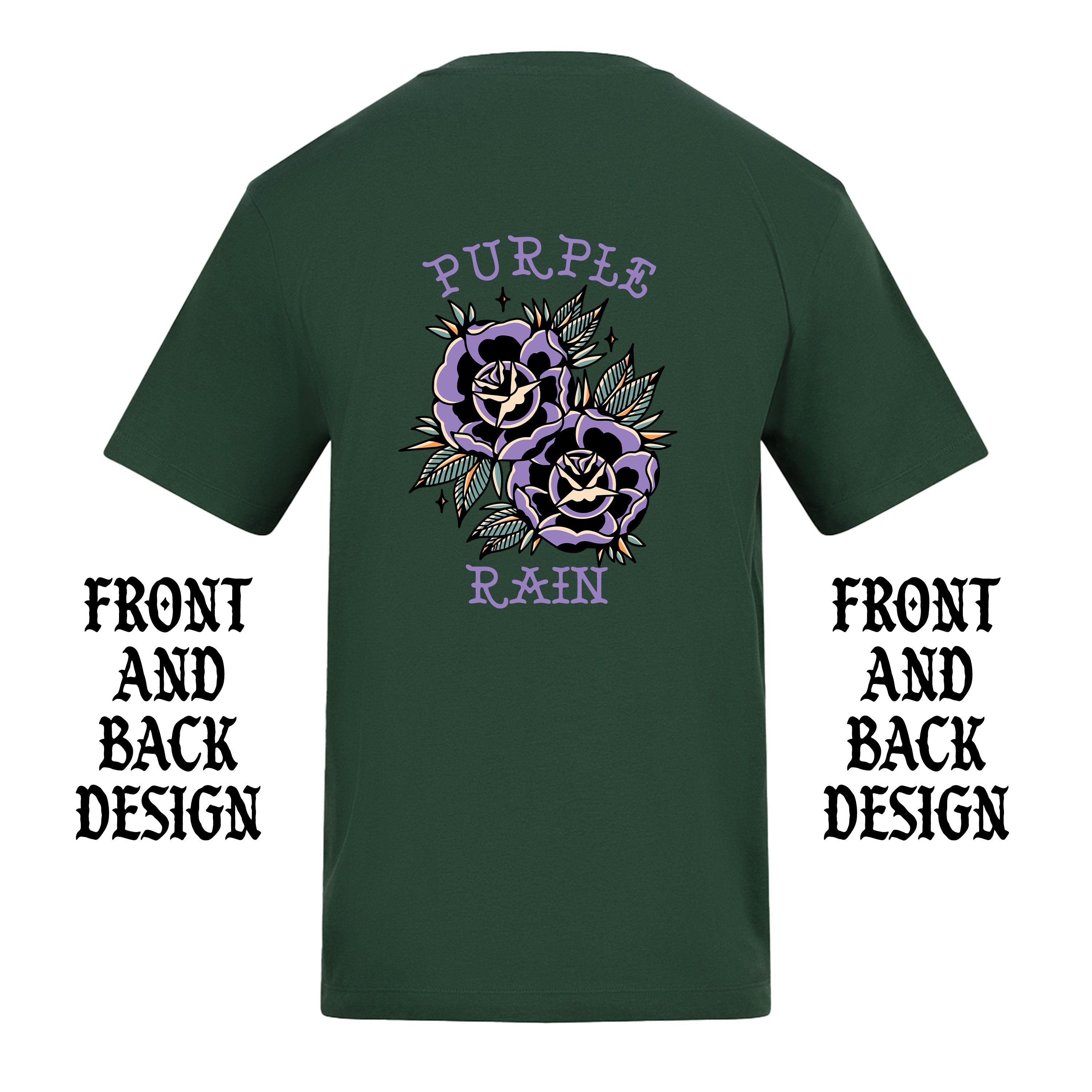 PURPLE RAIN PRINCE FRONT AND BACK T-SHIRT