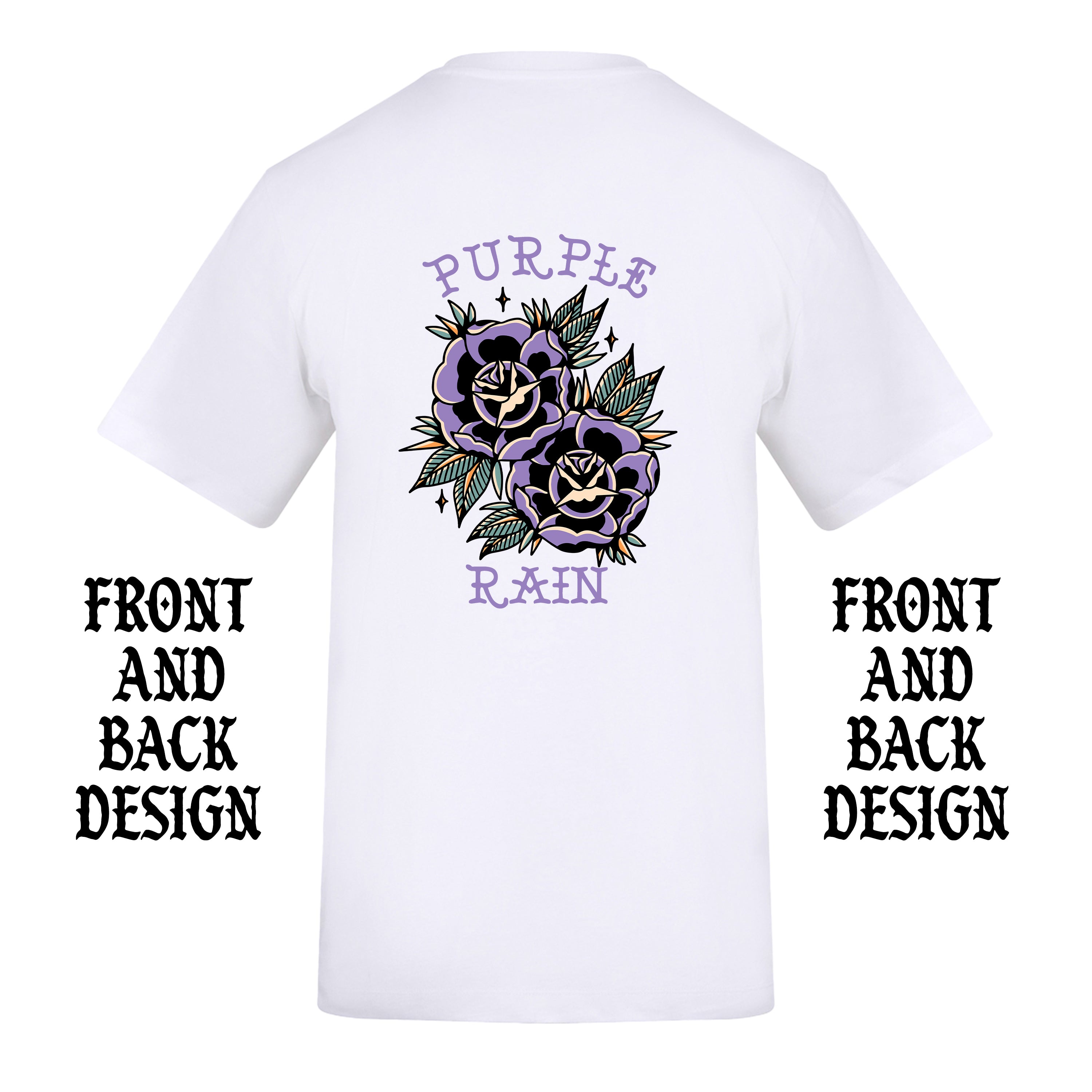 PURPLE RAIN PRINCE FRONT AND BACK T-SHIRT