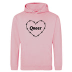 QUEER BARBED WIRE HEART HOODIE