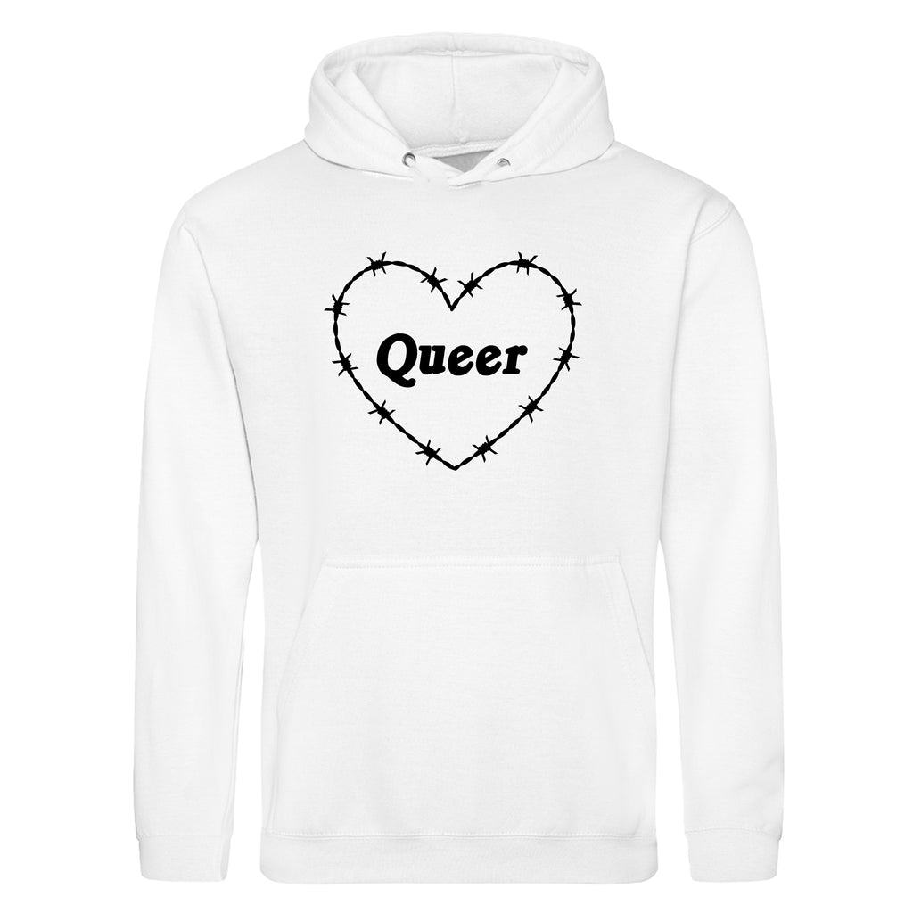 QUEER BARBED WIRE HEART HOODIE