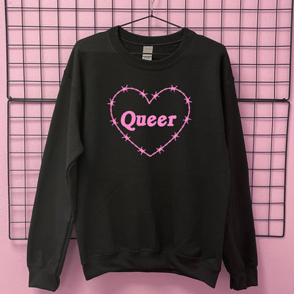 QUEER BARBED HEART SWEATSHIRT