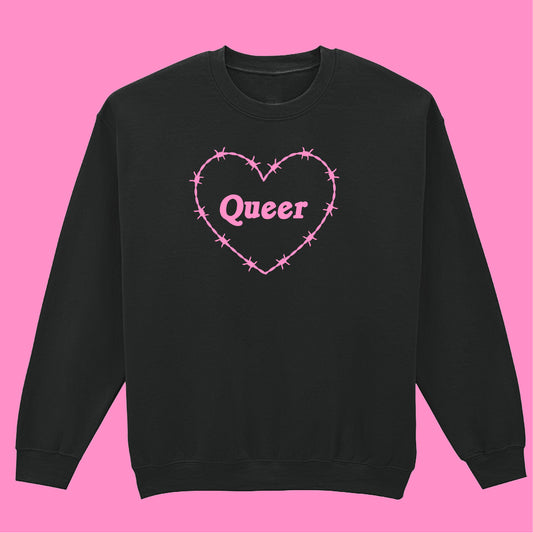 QUEER BARBED HEART SWEATSHIRT