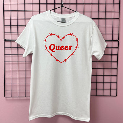 QUEER BARBED HEART T-SHIRT