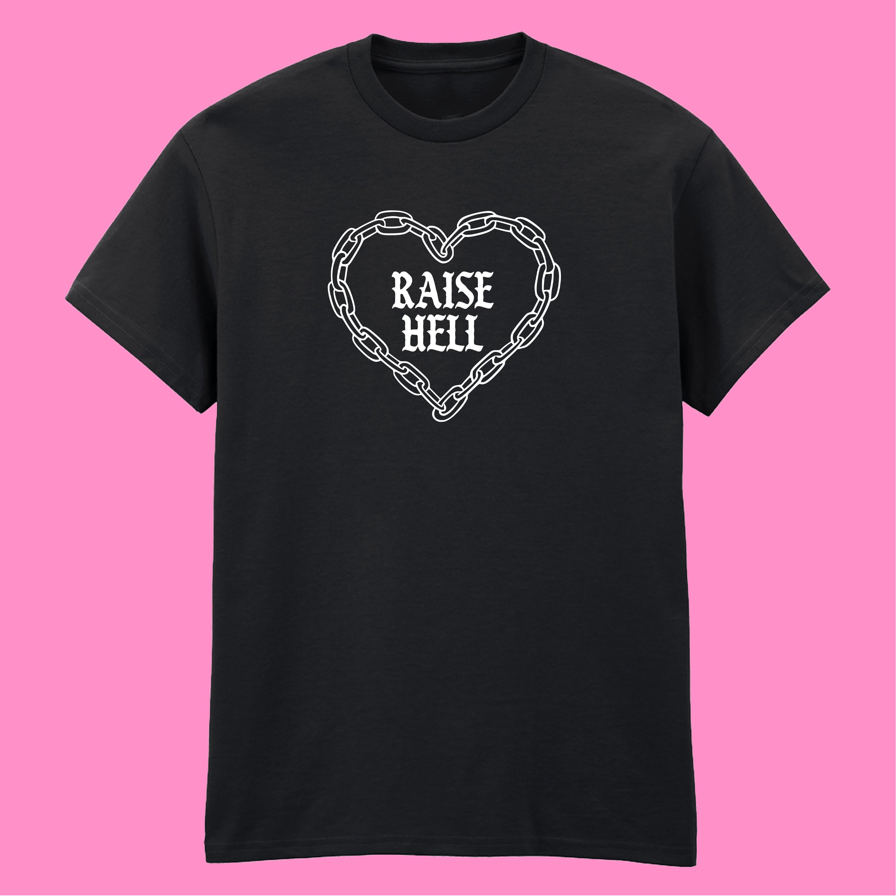 RAISE HELL CHAIN HEART T-SHIRT