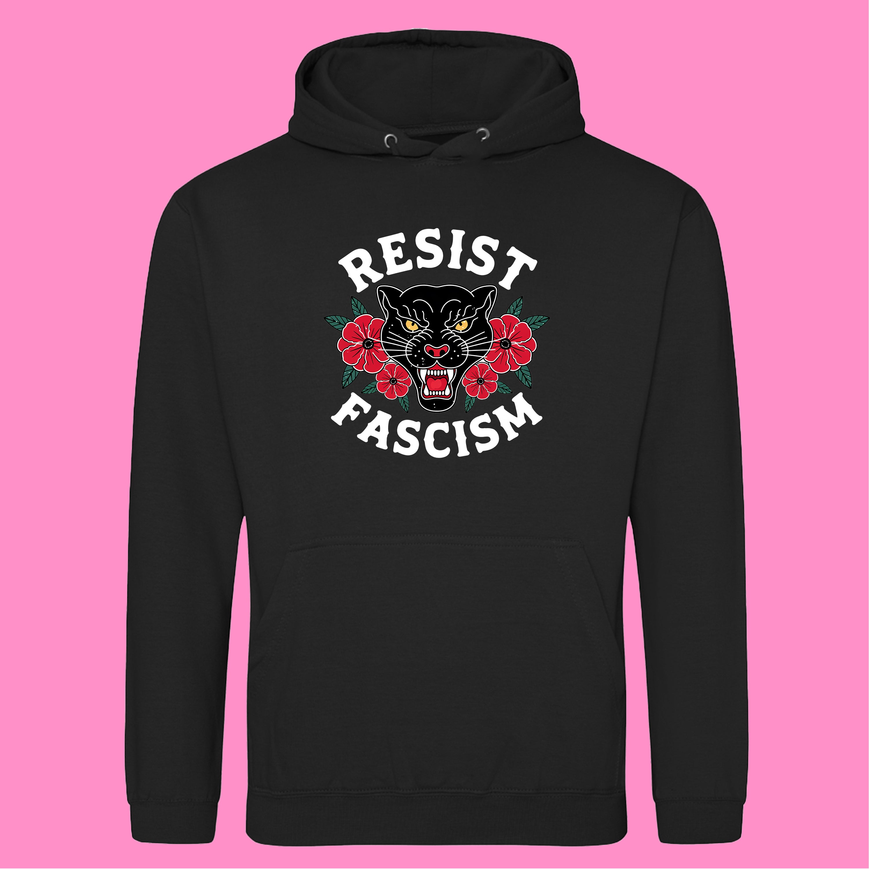 RESIST FASCISM PANTHER HOODIE