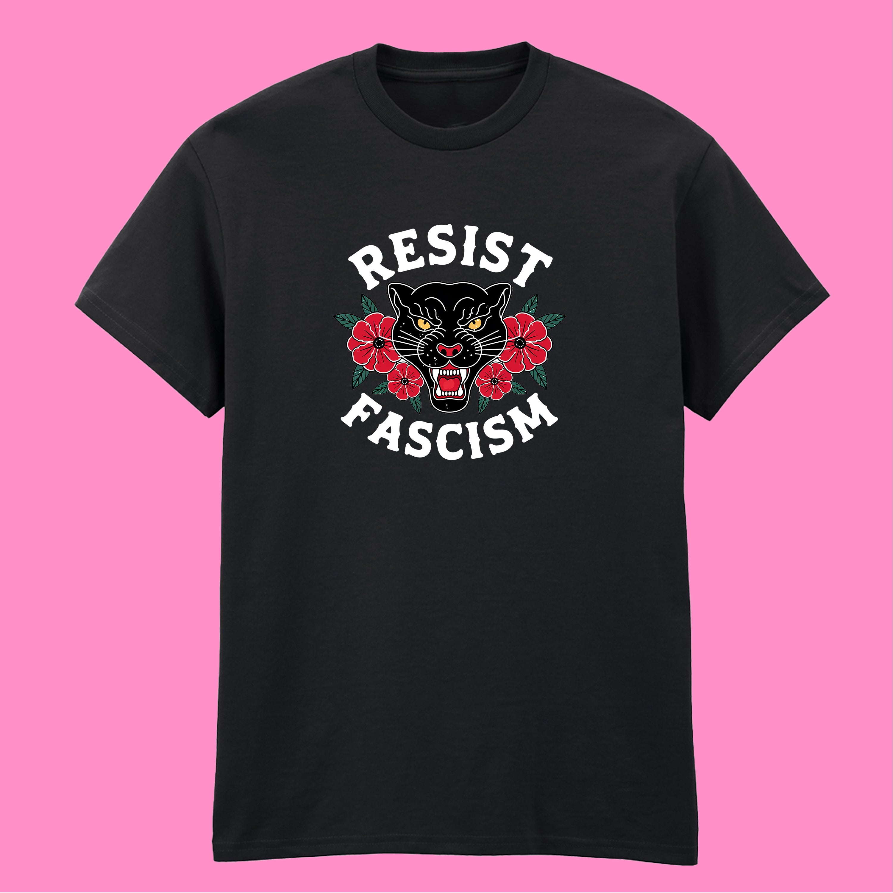 RESIST FASCISM PANTHER T-SHIRT