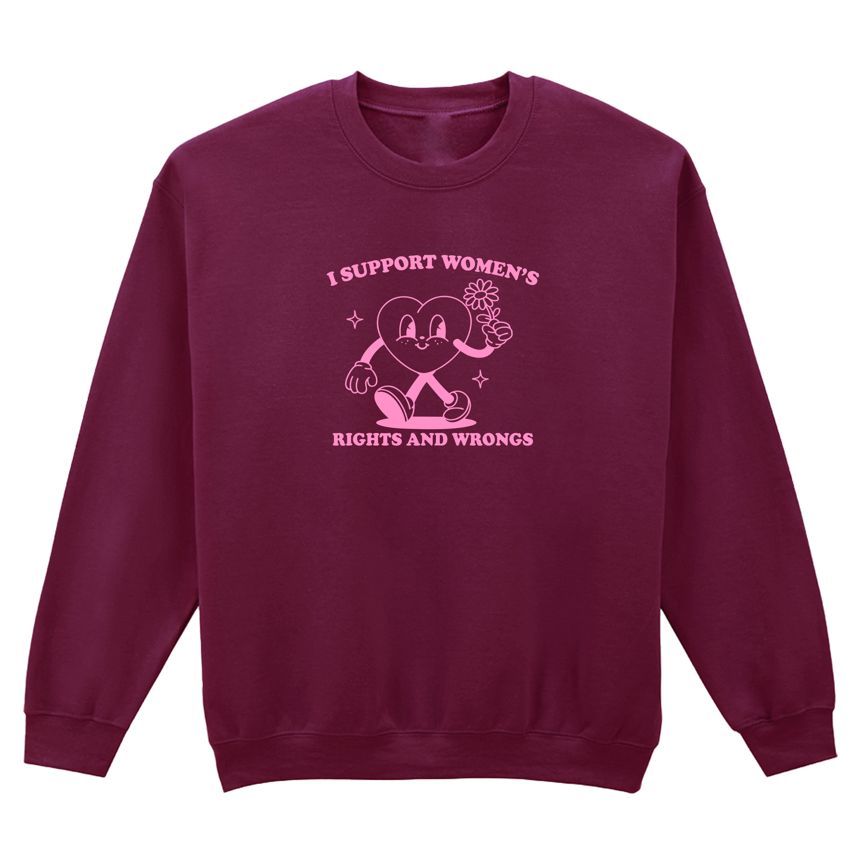 I SUPPORT WOMEN'S RIGHTS AND WRONGS SWEATSHIRT