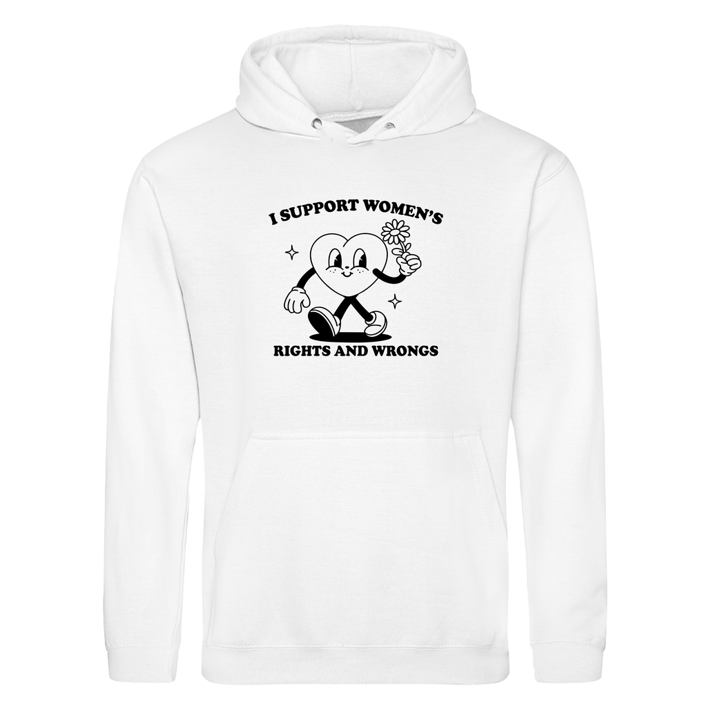 I SUPPORT WOMEN'S RIGHTS AND WRONGS HOODIE