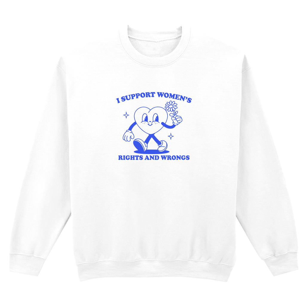 I SUPPORT WOMEN'S RIGHTS AND WRONGS SWEATSHIRT