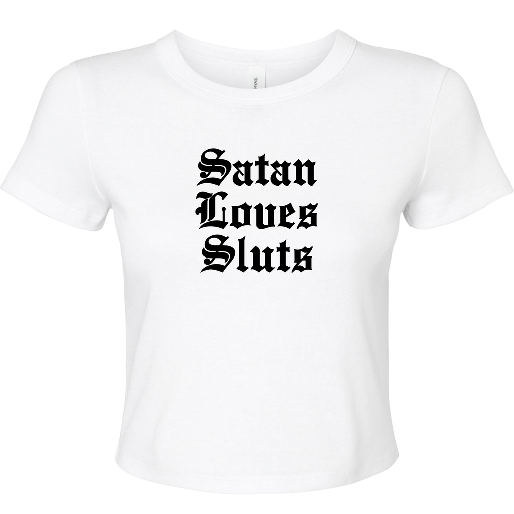 SATAN LOVES SLUTS BABY T-SHIRT
