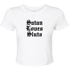 SATAN LOVES SLUTS BABY T-SHIRT