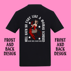 WOMAN SCORNED FRONT AND BACK T-SHIRT