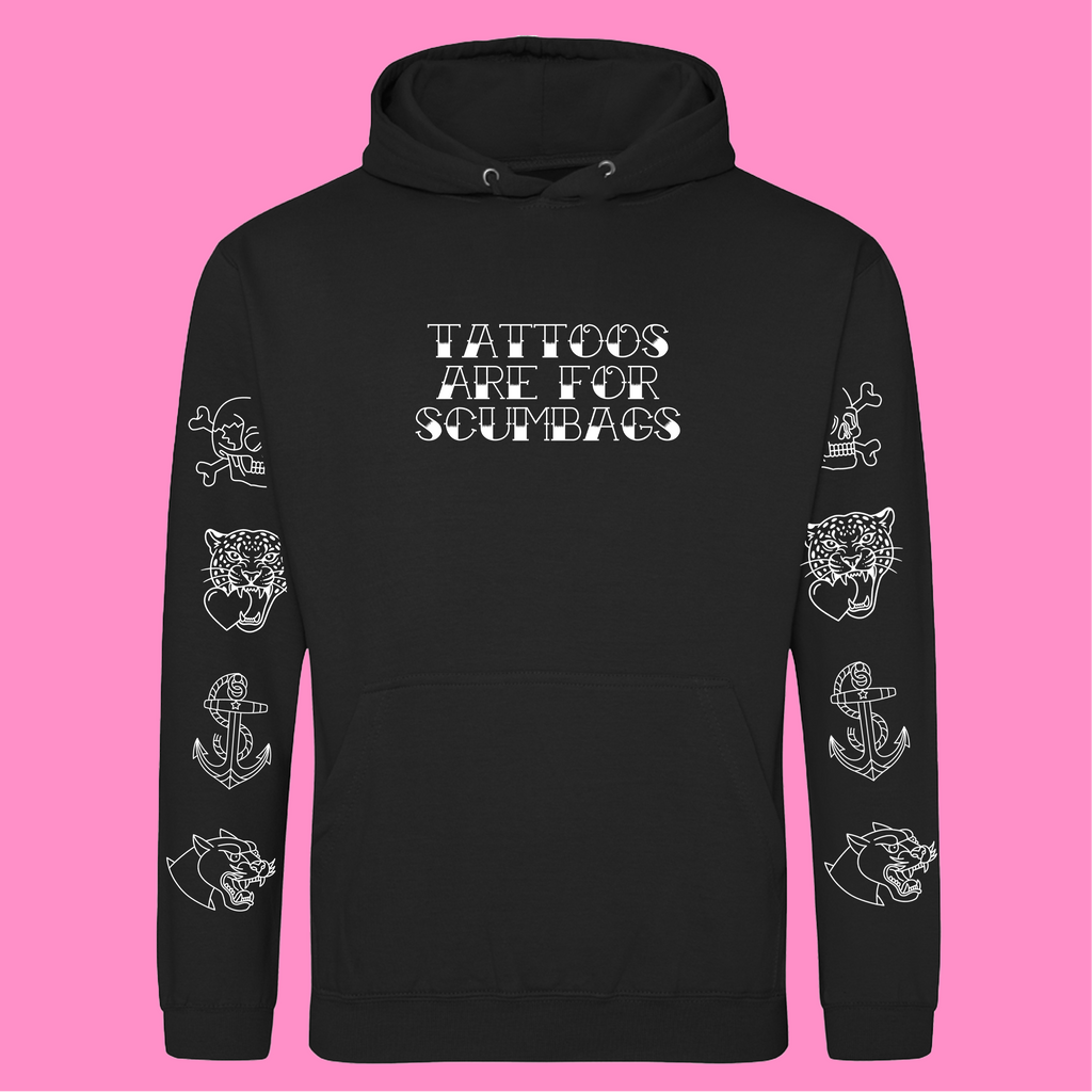 TATTOOS ARE FOR SCUMBAGS TATTOO SLEEVE HOODIE