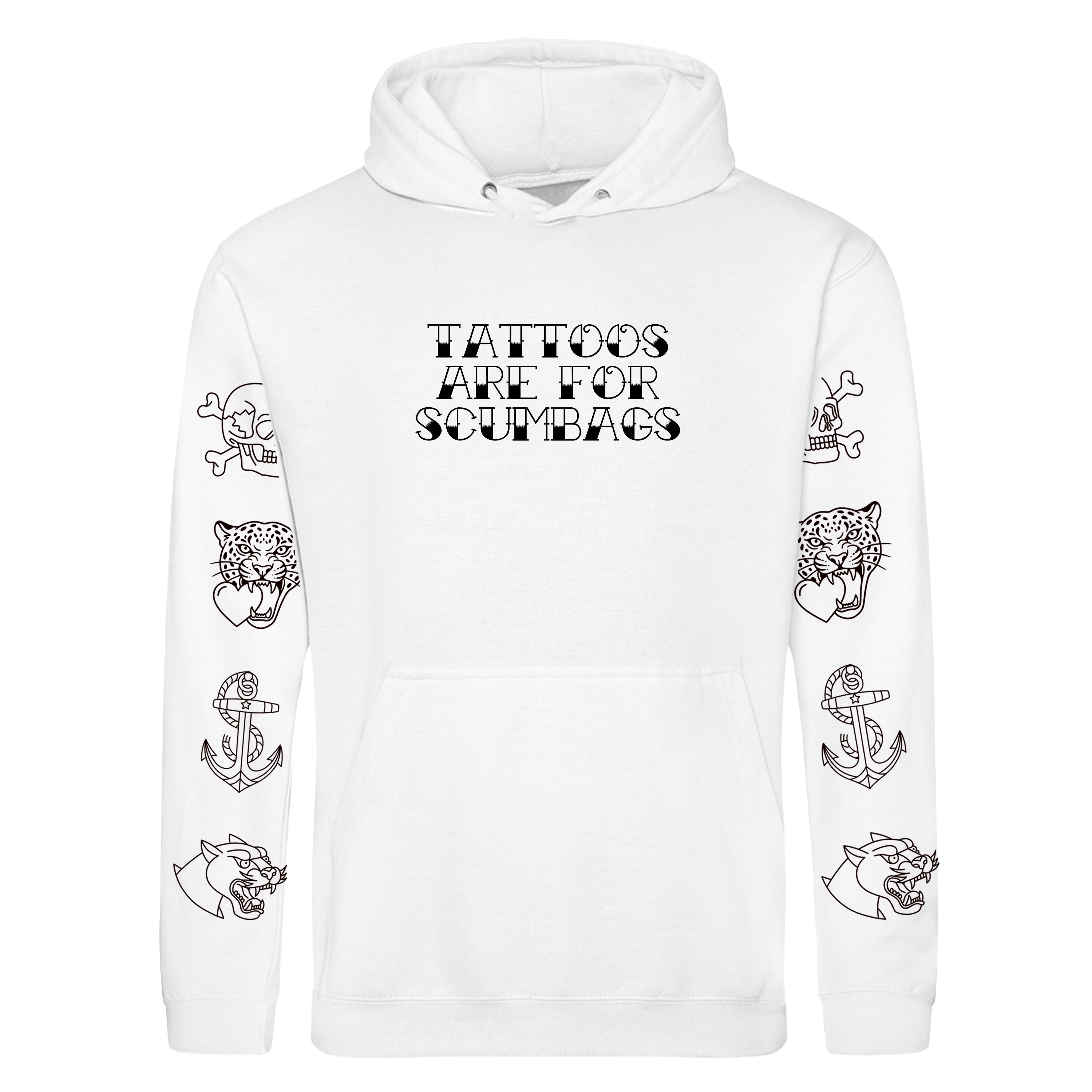 TATTOOS ARE FOR SCUMBAGS TATTOO SLEEVE HOODIE