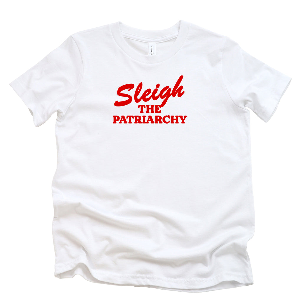 SLEIGH THE PATRIARCHY CHRISTMAS KIDS T-SHIRT