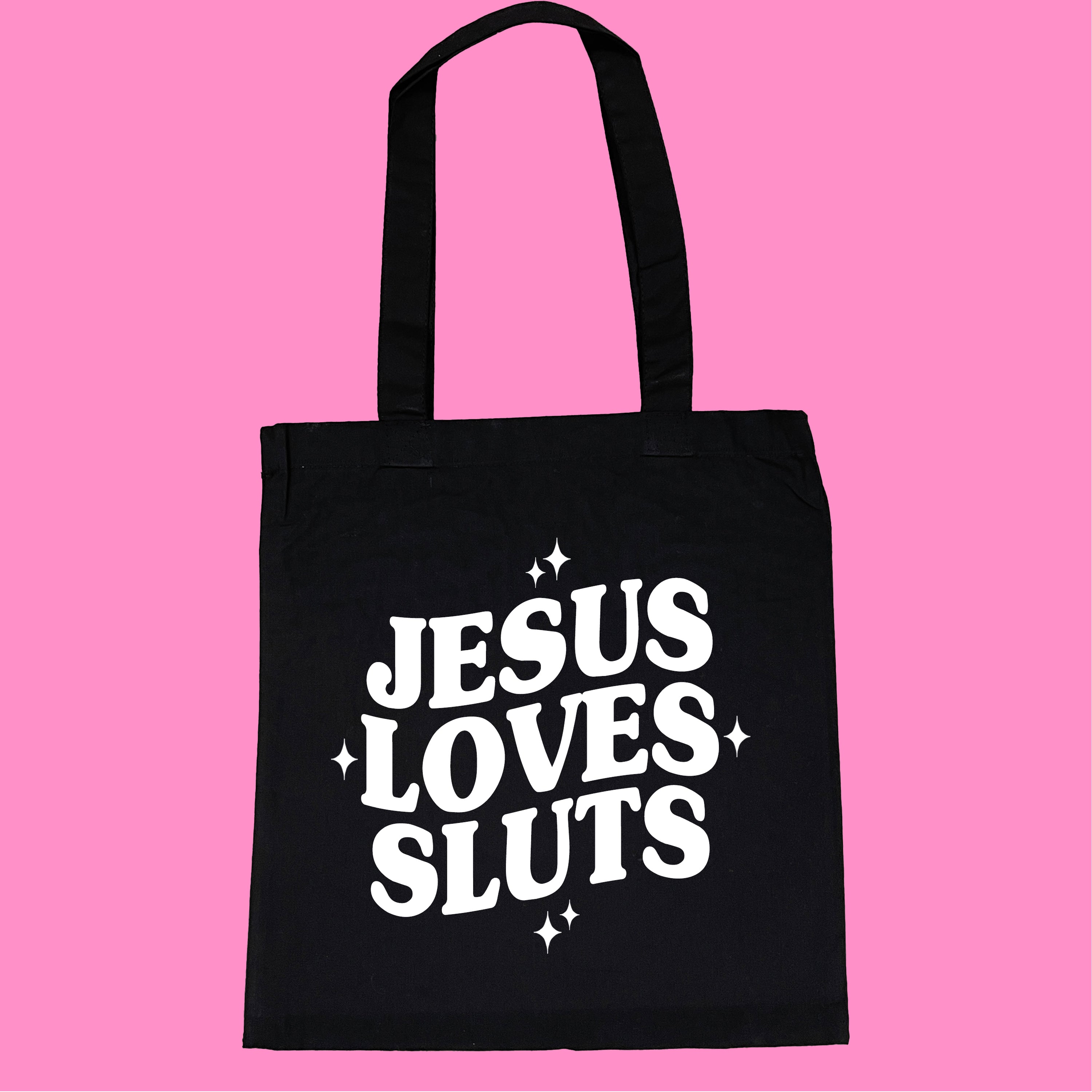 JESUS LOVES SLUTS TOTE BAG