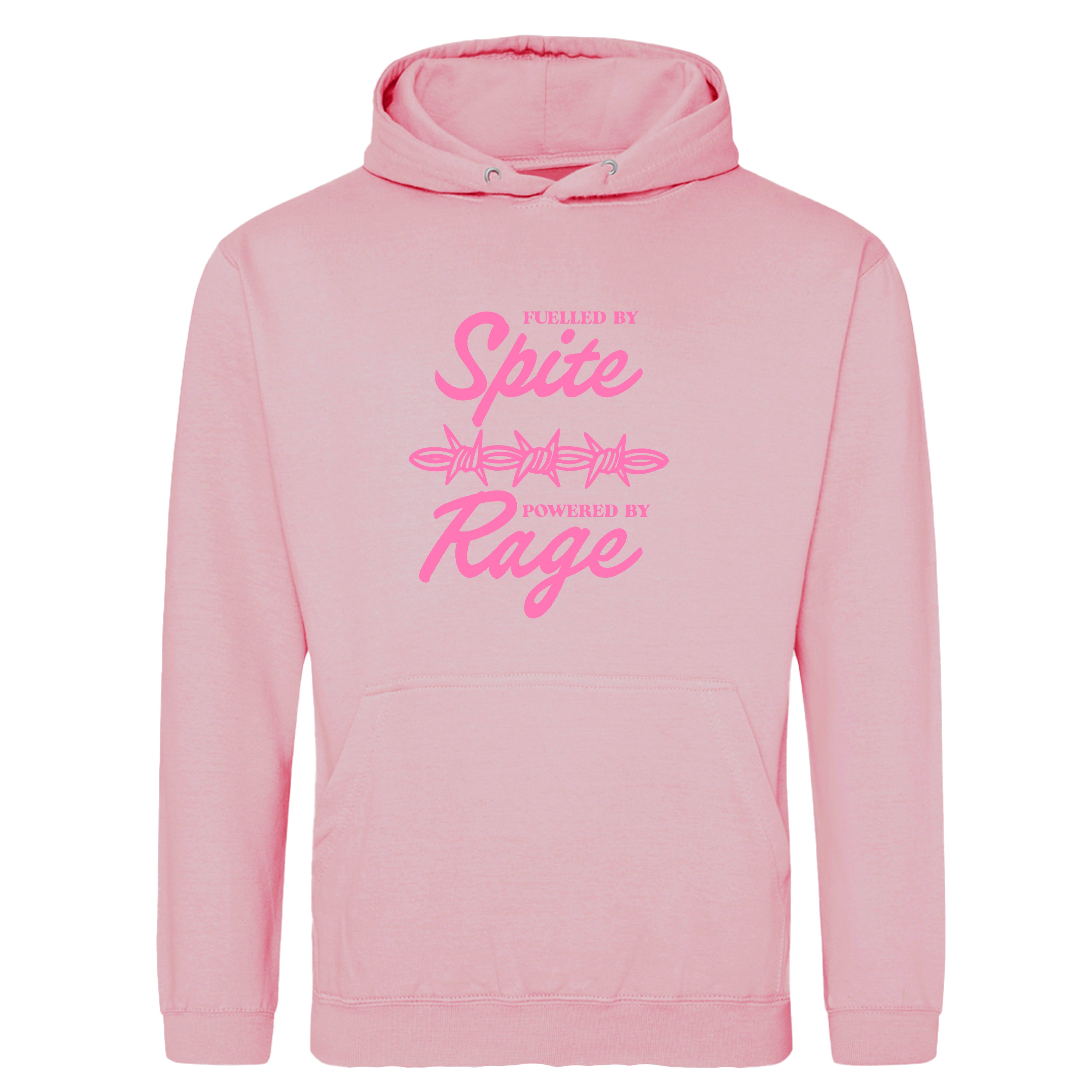 FUELLED BY SPITE POWERED BY RAGE BARBED WIRE HOODIE